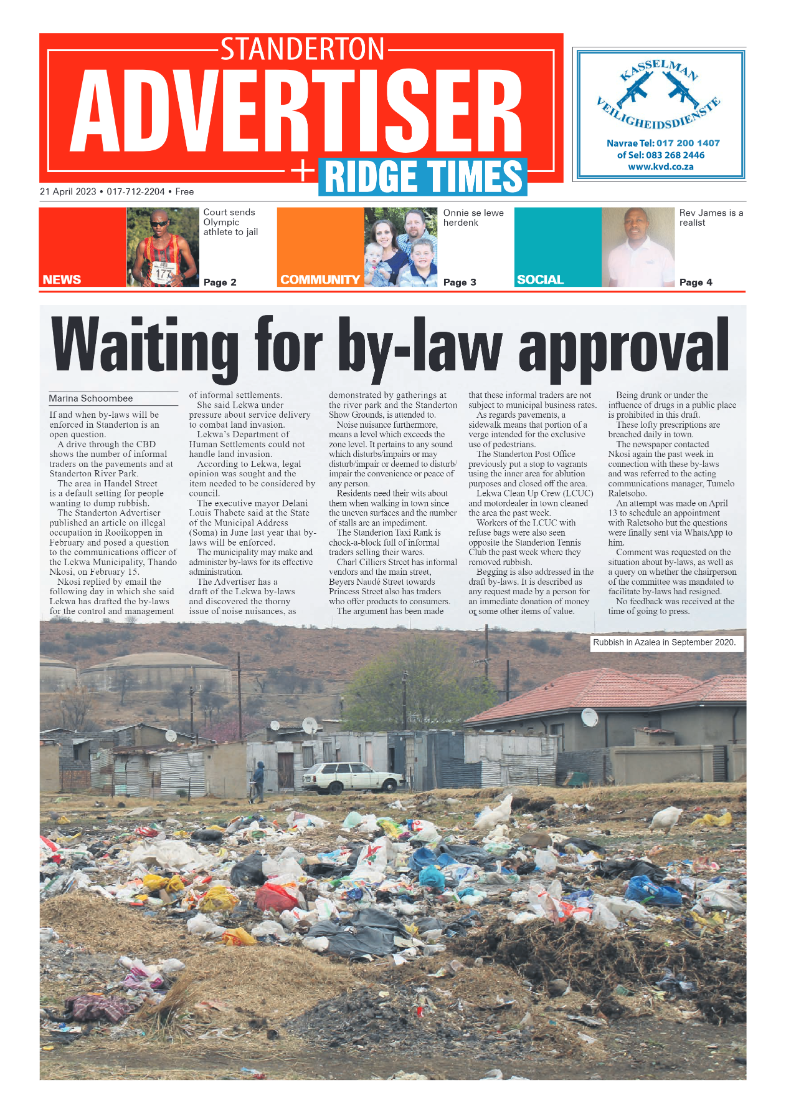 Standerton Advertiser 21 April 2023 page 1