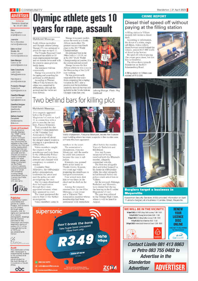 Standerton Advertiser 21 April 2023 page 2