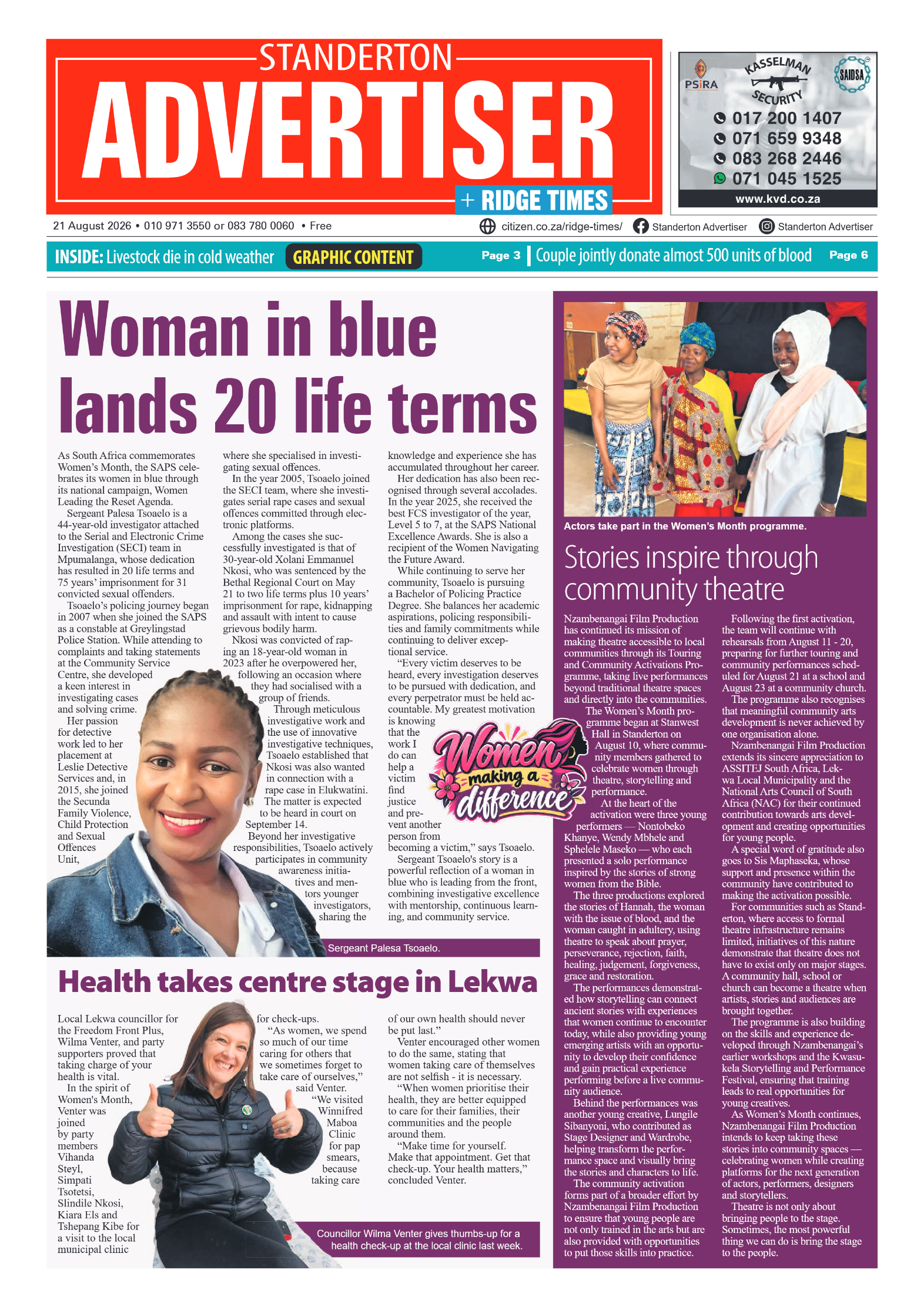 Standerton Advertiser 21 August 2026 page 1
