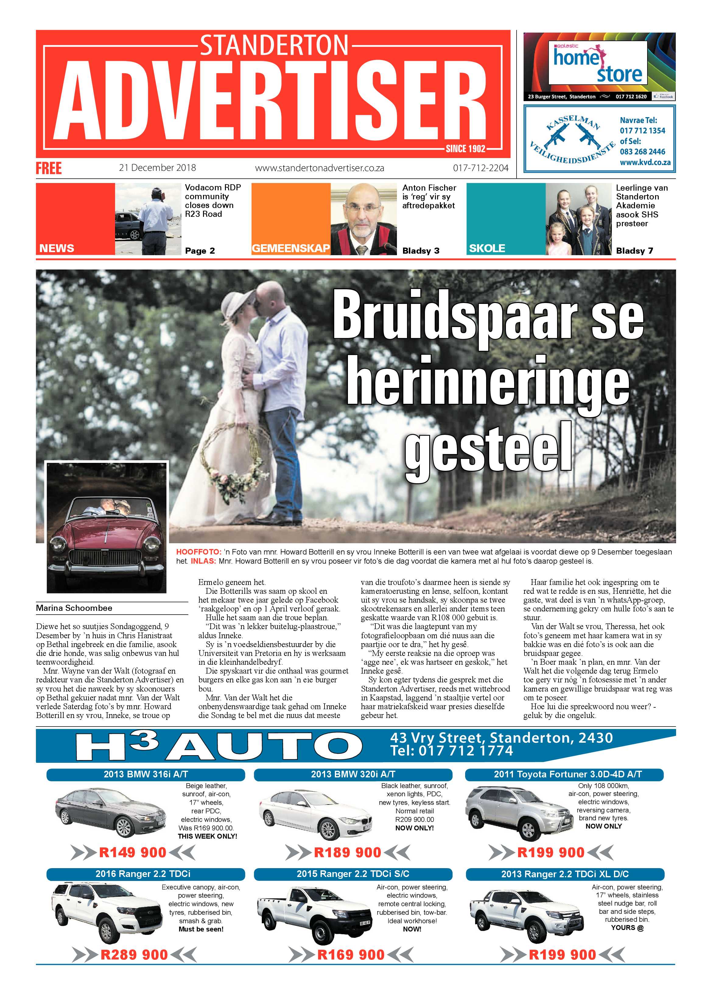 Standerton Advertiser 21 December 2018 page 1