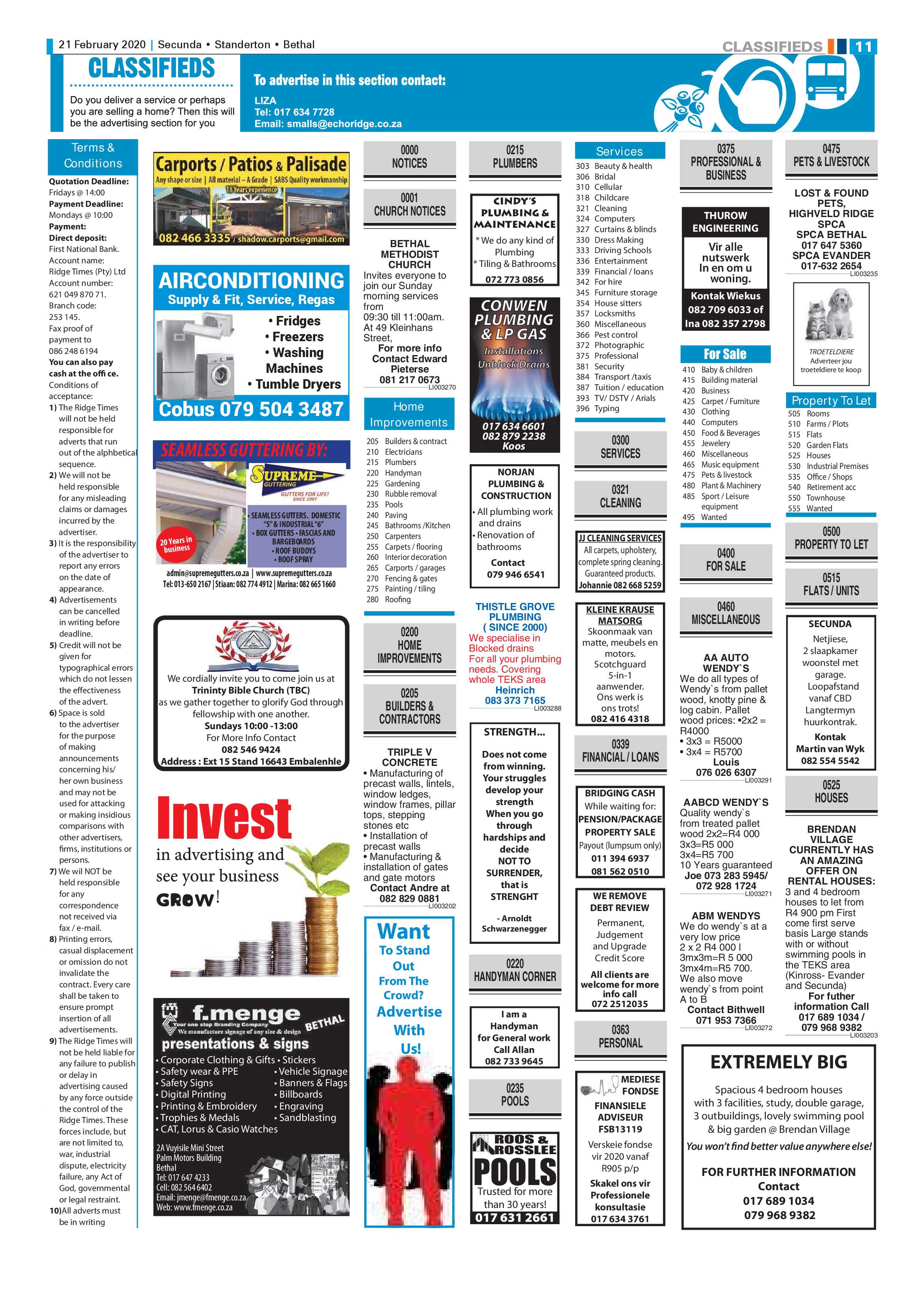 Standerton Advertiser 21 February 2020 page 11