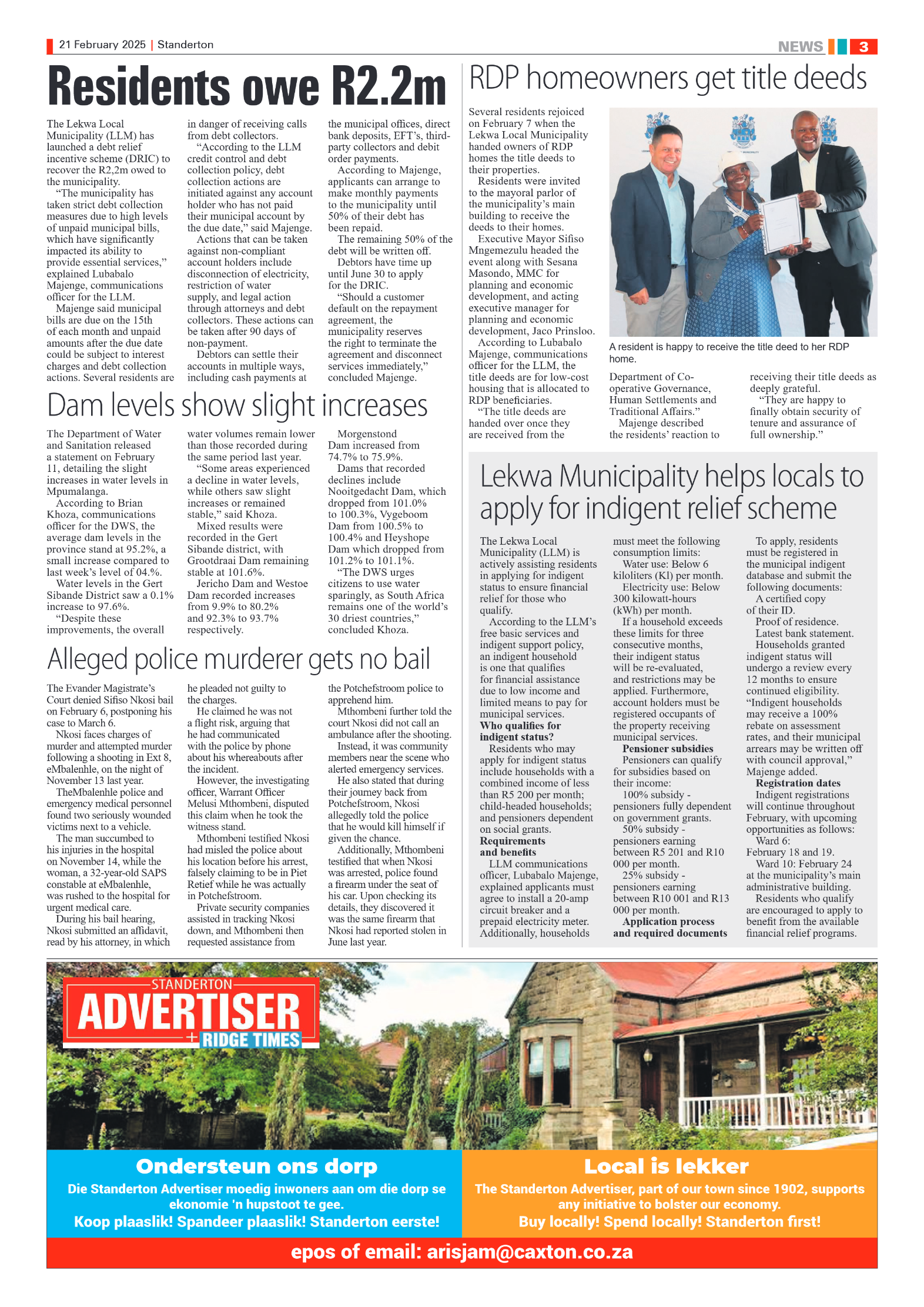 Standerton Advertiser 21 February 2025 page 3