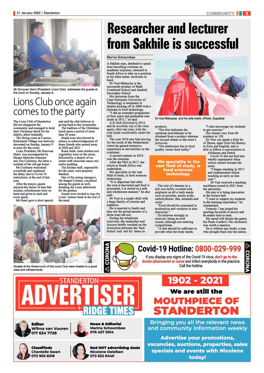 Standerton Advertiser 21 January 2022 page 3