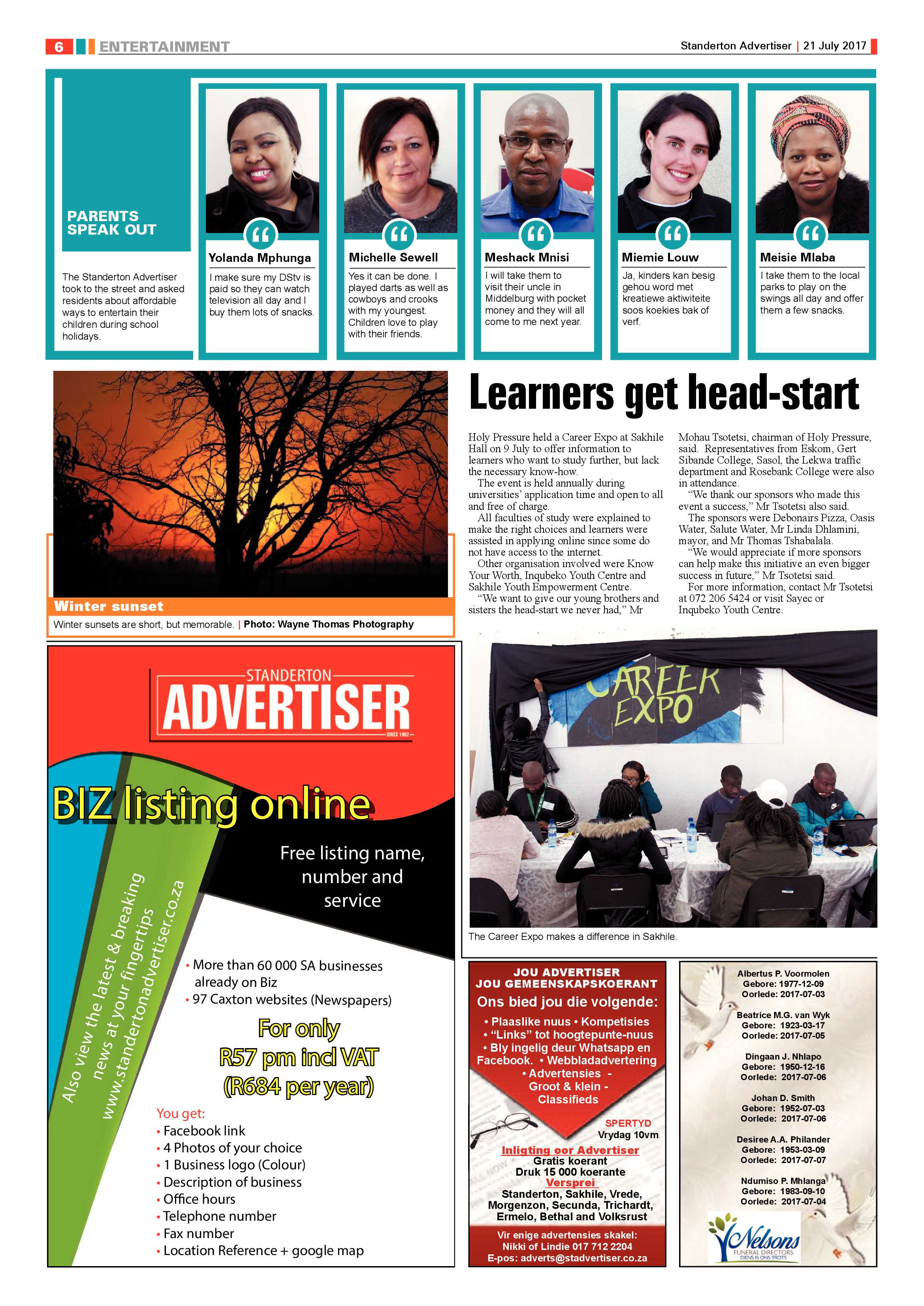Standerton Advertiser 21 July 2017 page 6