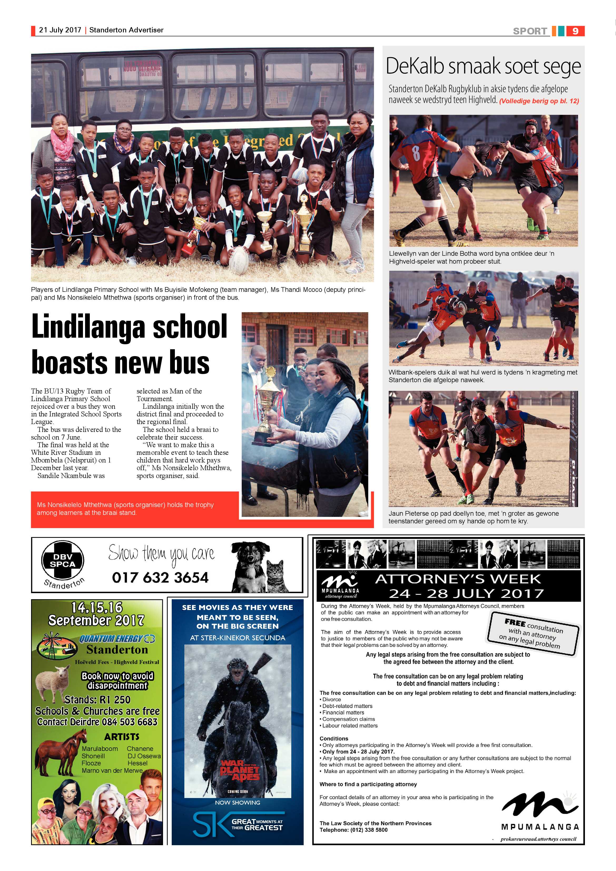 Standerton Advertiser 21 July 2017 page 9