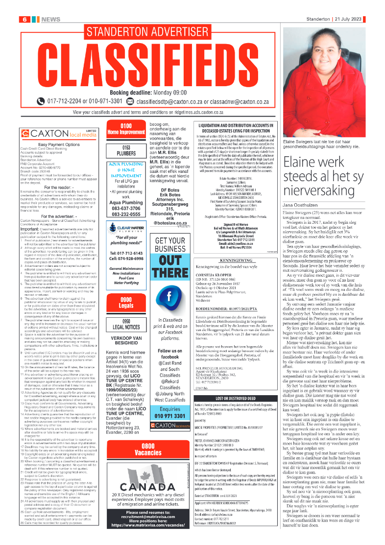 Standerton Advertiser 21 July 2023 page 6