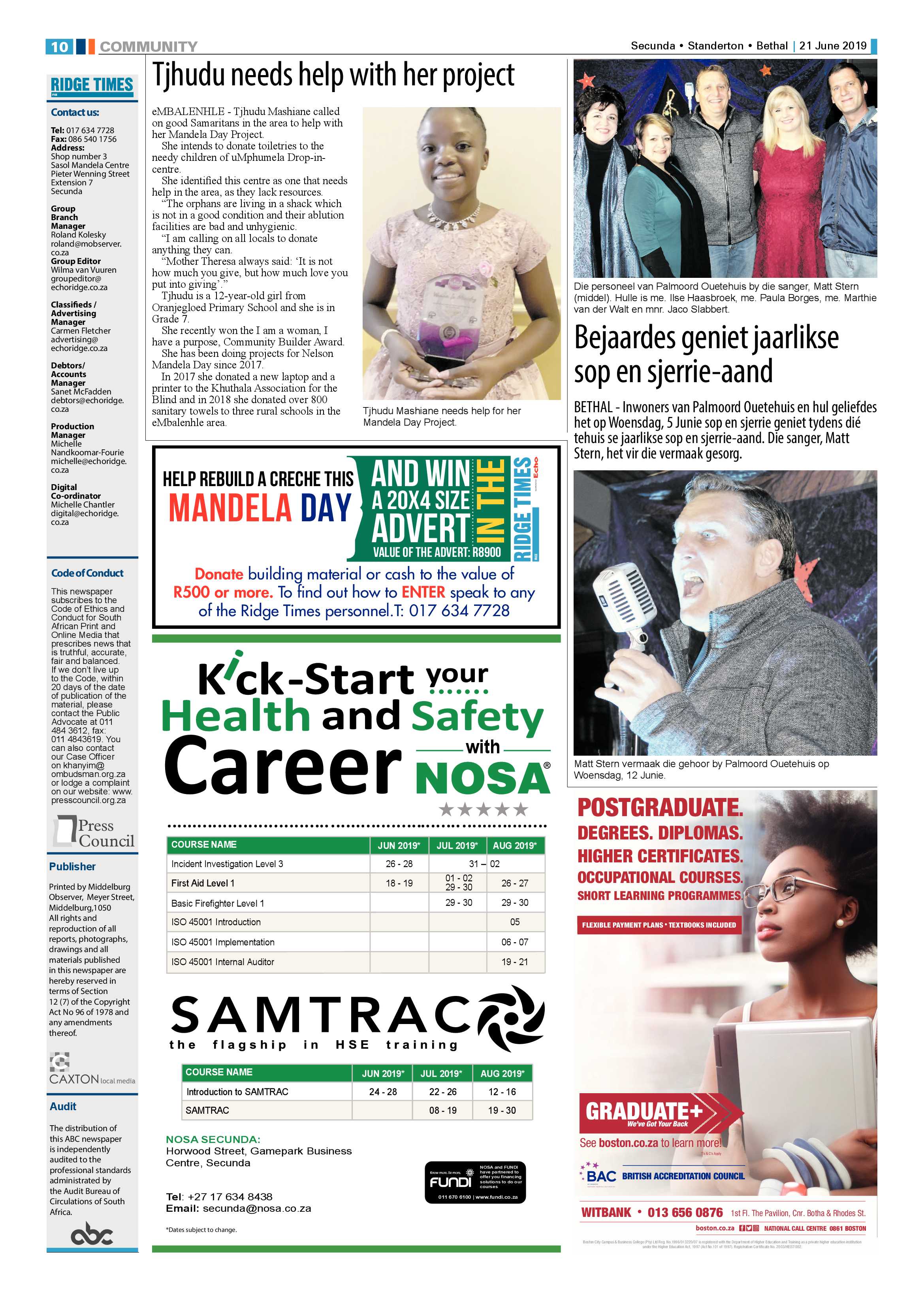 Standerton Advertiser 21 June 2019 page 16