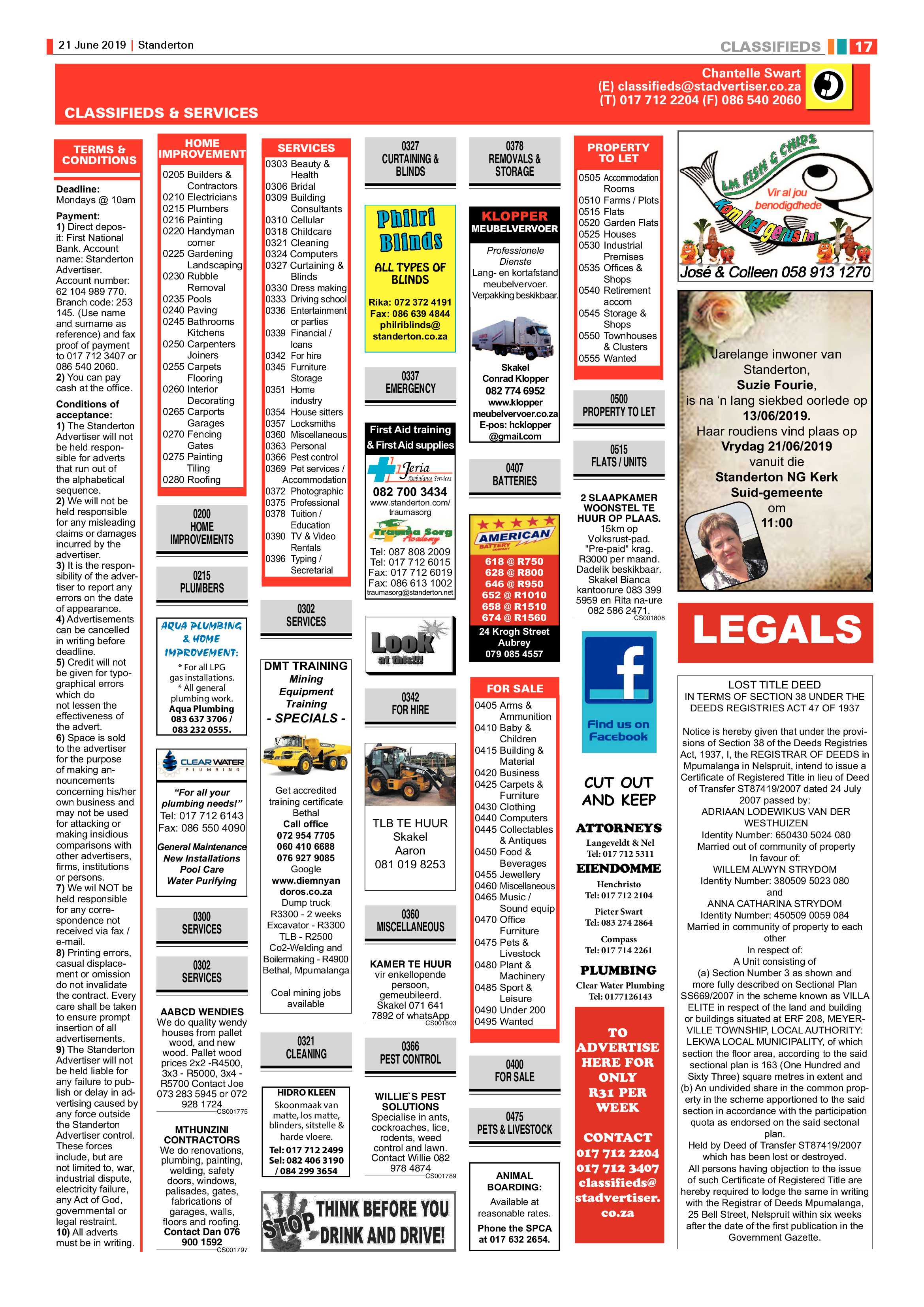 Standerton Advertiser 21 June 2019 page 29