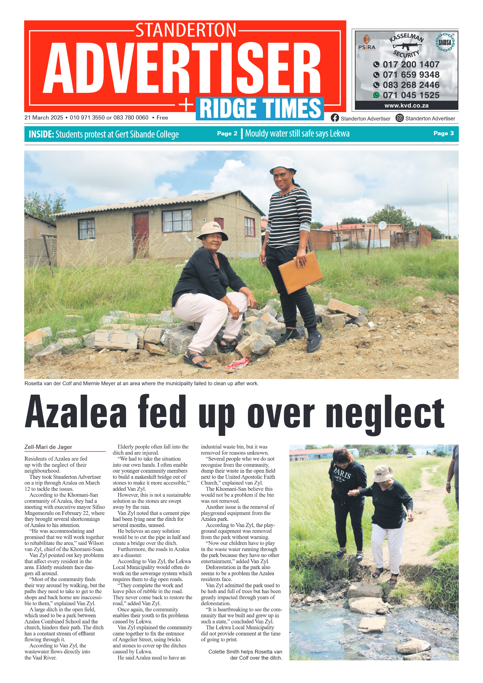 Standerton Advertiser 21 March 2025 page 1