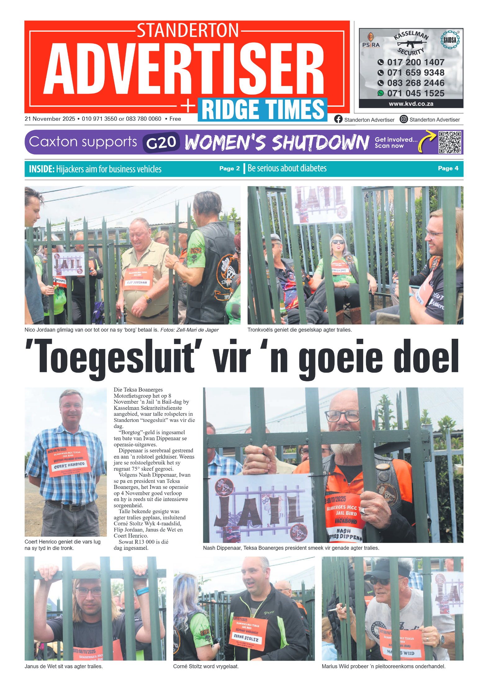 Standerton Advertiser 21 November 2025 page 1