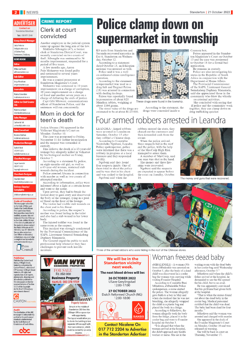 Standerton Advertiser 21 October 2022 page 2