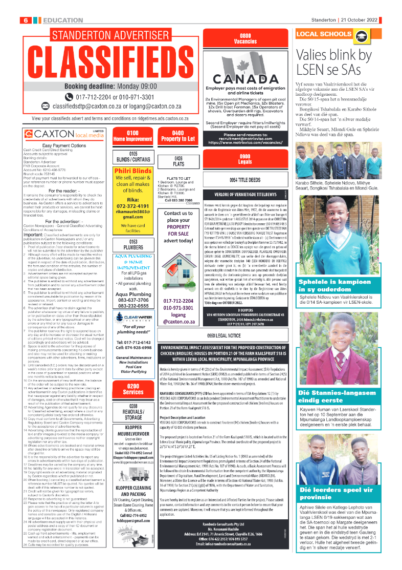 Standerton Advertiser 21 October 2022 page 6