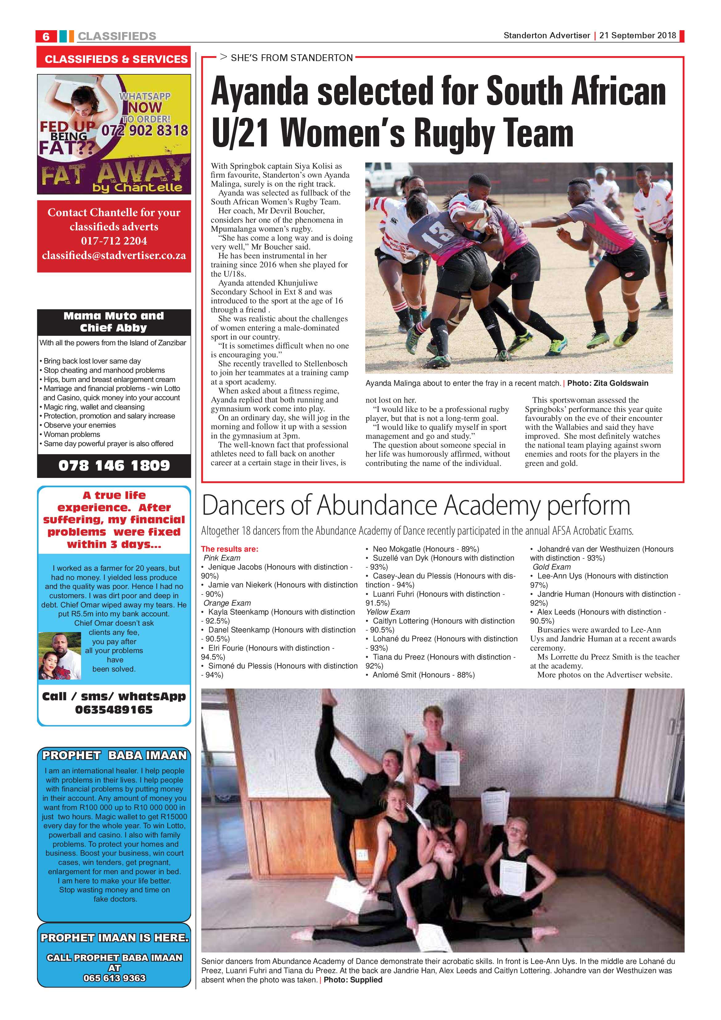 Standerton Advertiser 21 September 2018 page 6