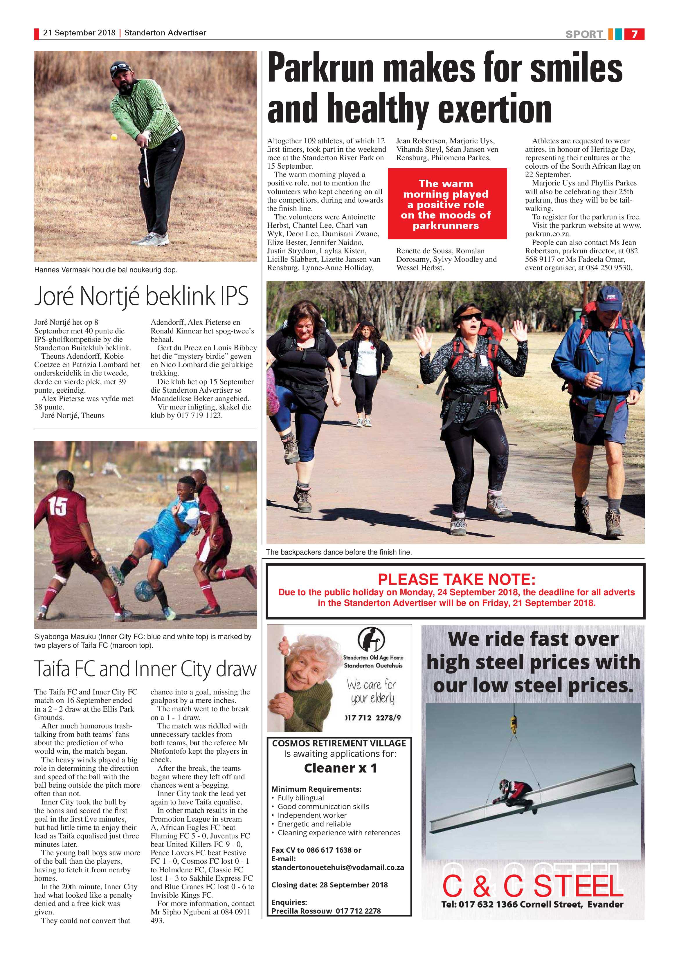 Standerton Advertiser 21 September 2018 page 7