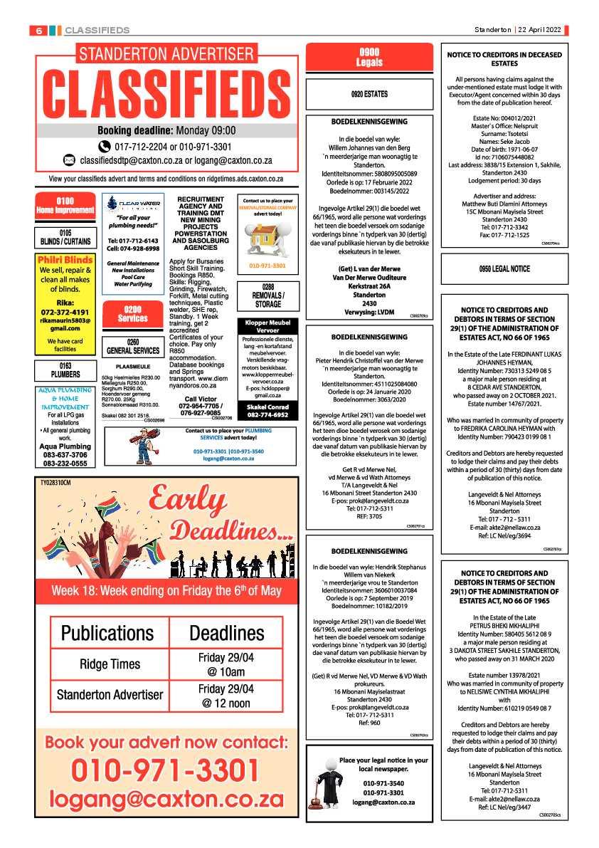 Standerton Advertiser 22 April 2022 page 6