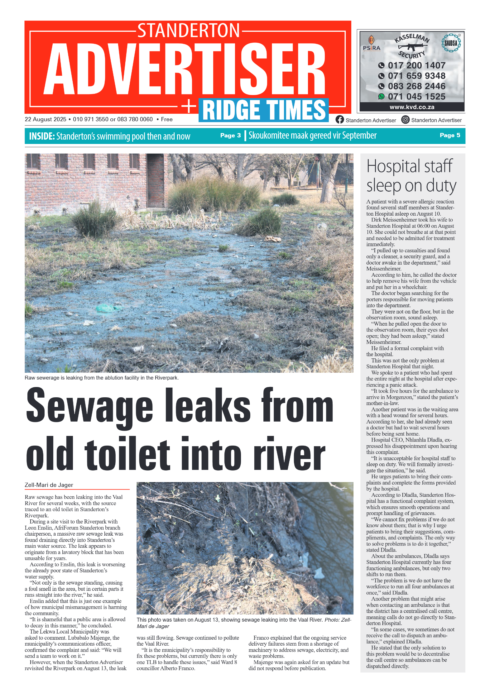 Standerton Advertiser 22 August 2025 page 1