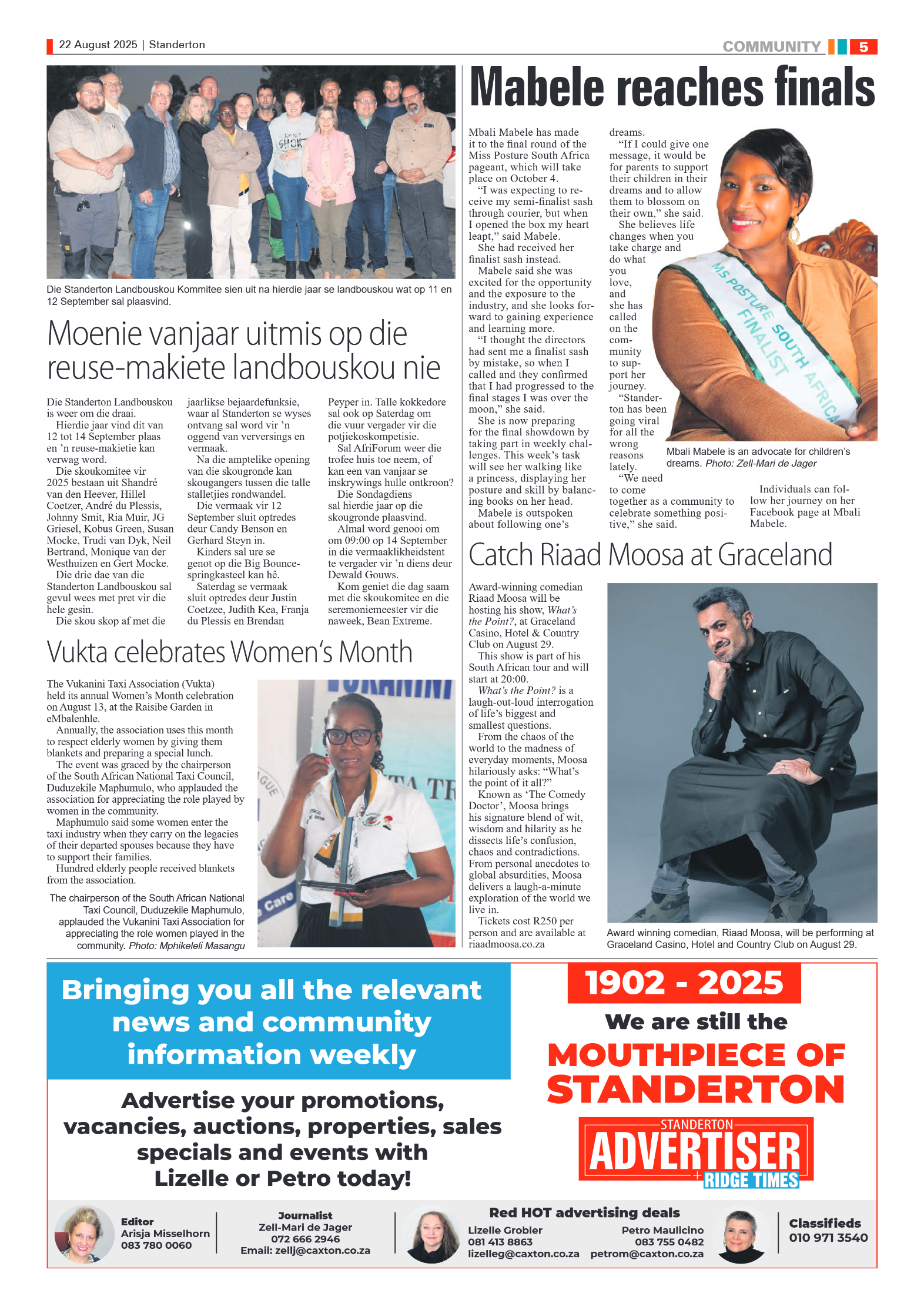 Standerton Advertiser 22 August 2025 page 5