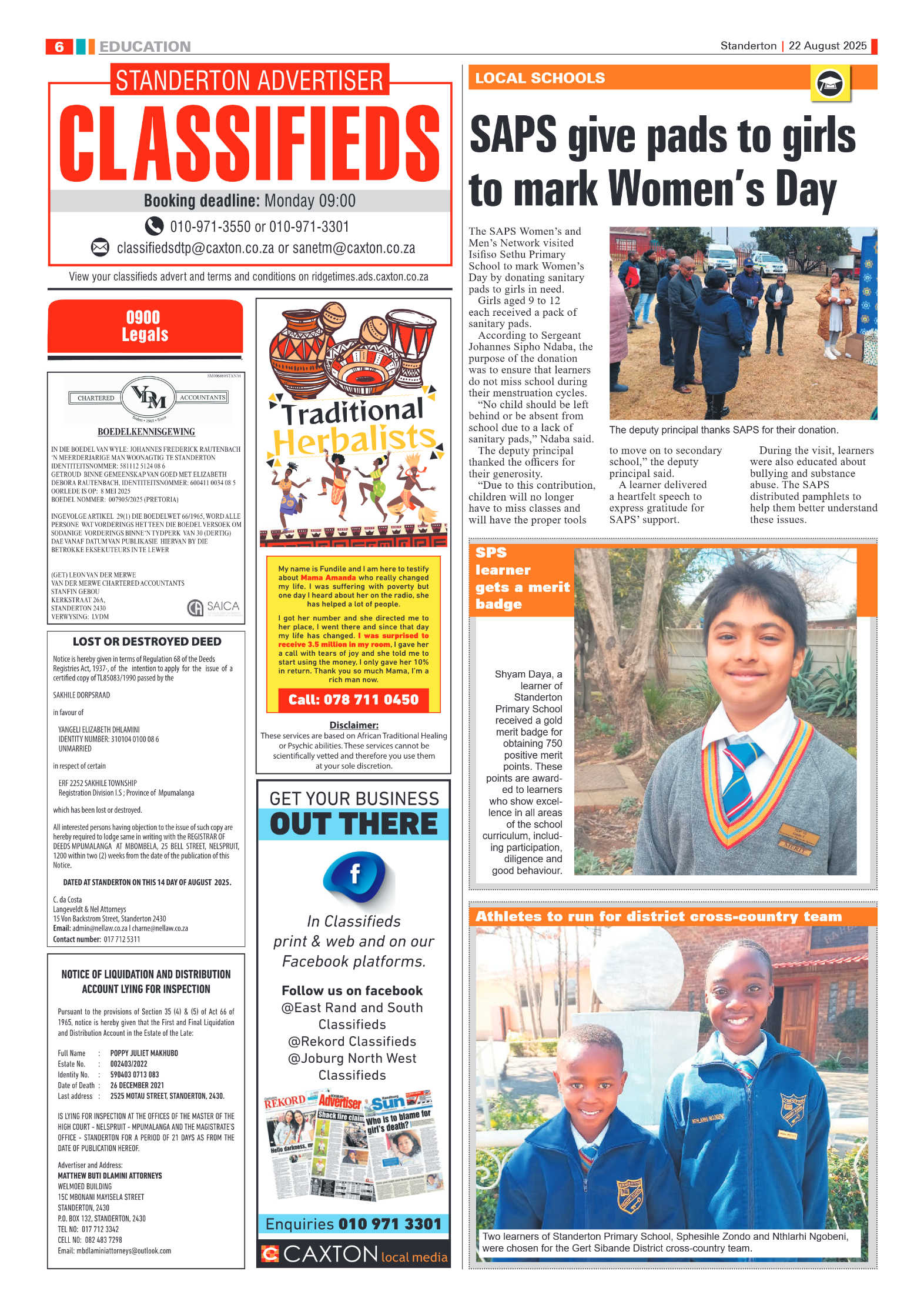 Standerton Advertiser 22 August 2025 page 6
