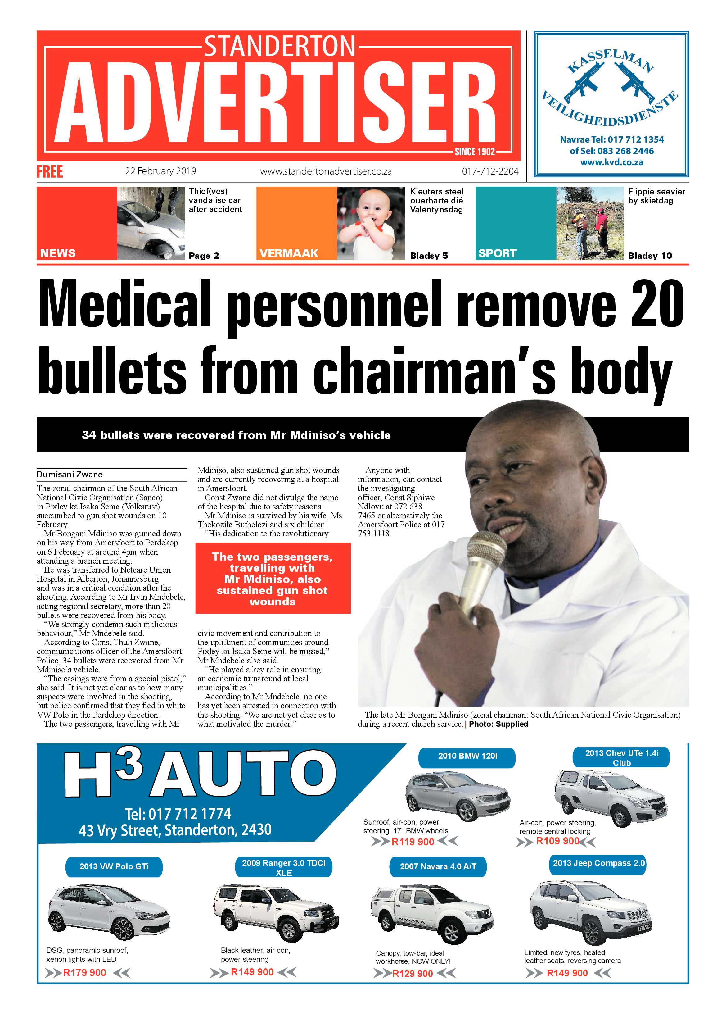 Standerton Advertiser 22 February 2019 page 1