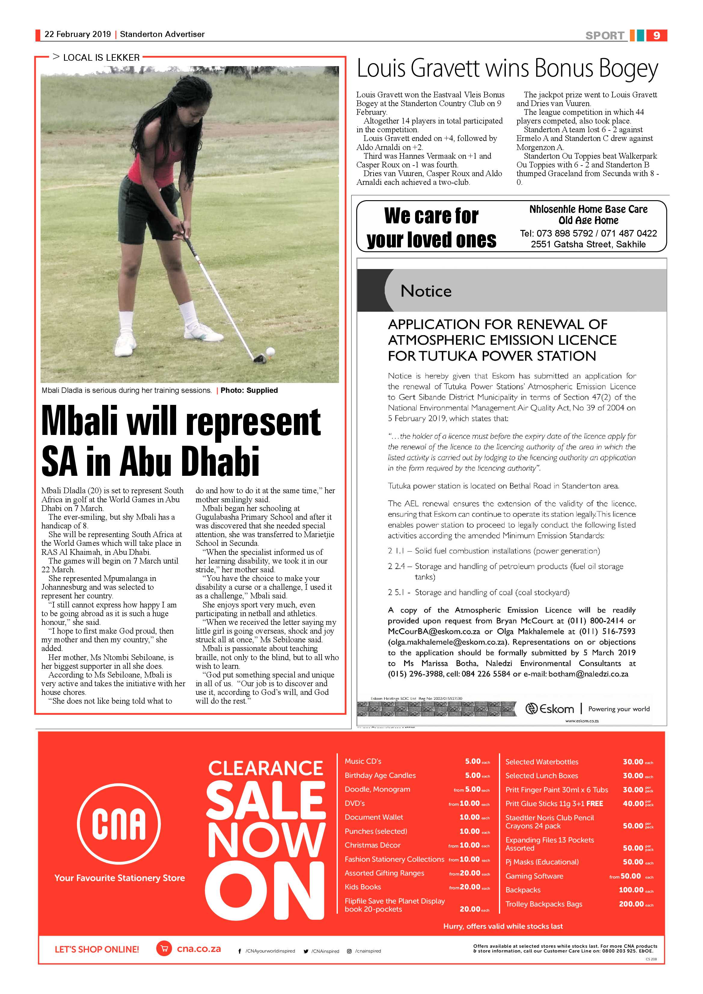 Standerton Advertiser 22 February 2019 page 9