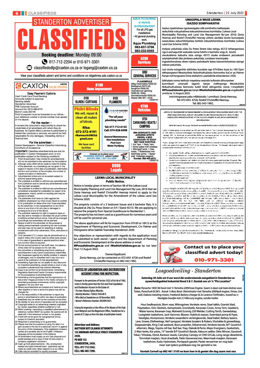 Standerton Advertiser 22 July 2022 page 6