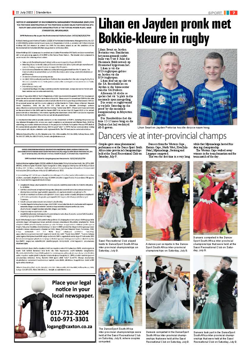Standerton Advertiser 22 July 2022 page 7