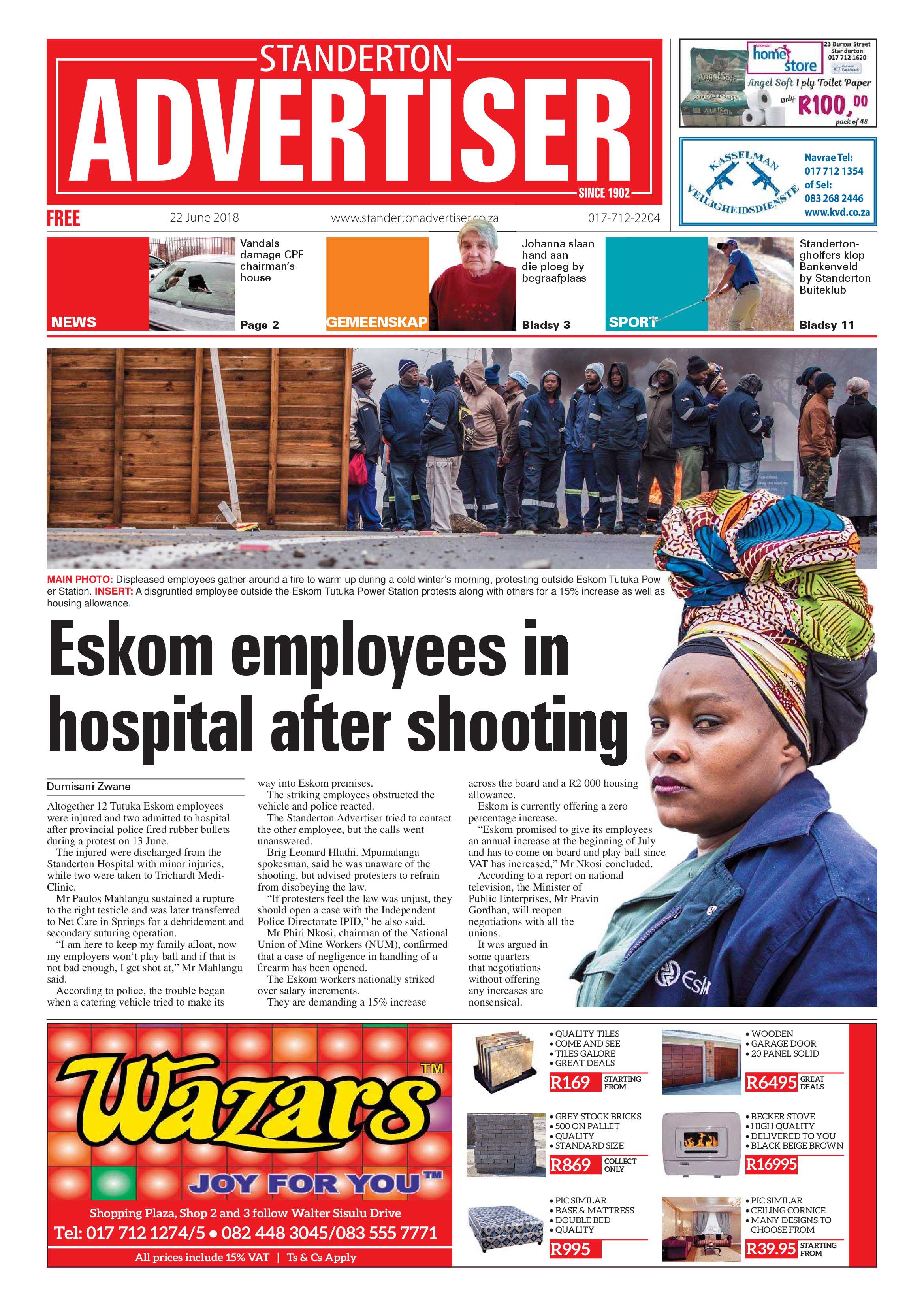 Standerton Advertiser 22 June 2018 page 1