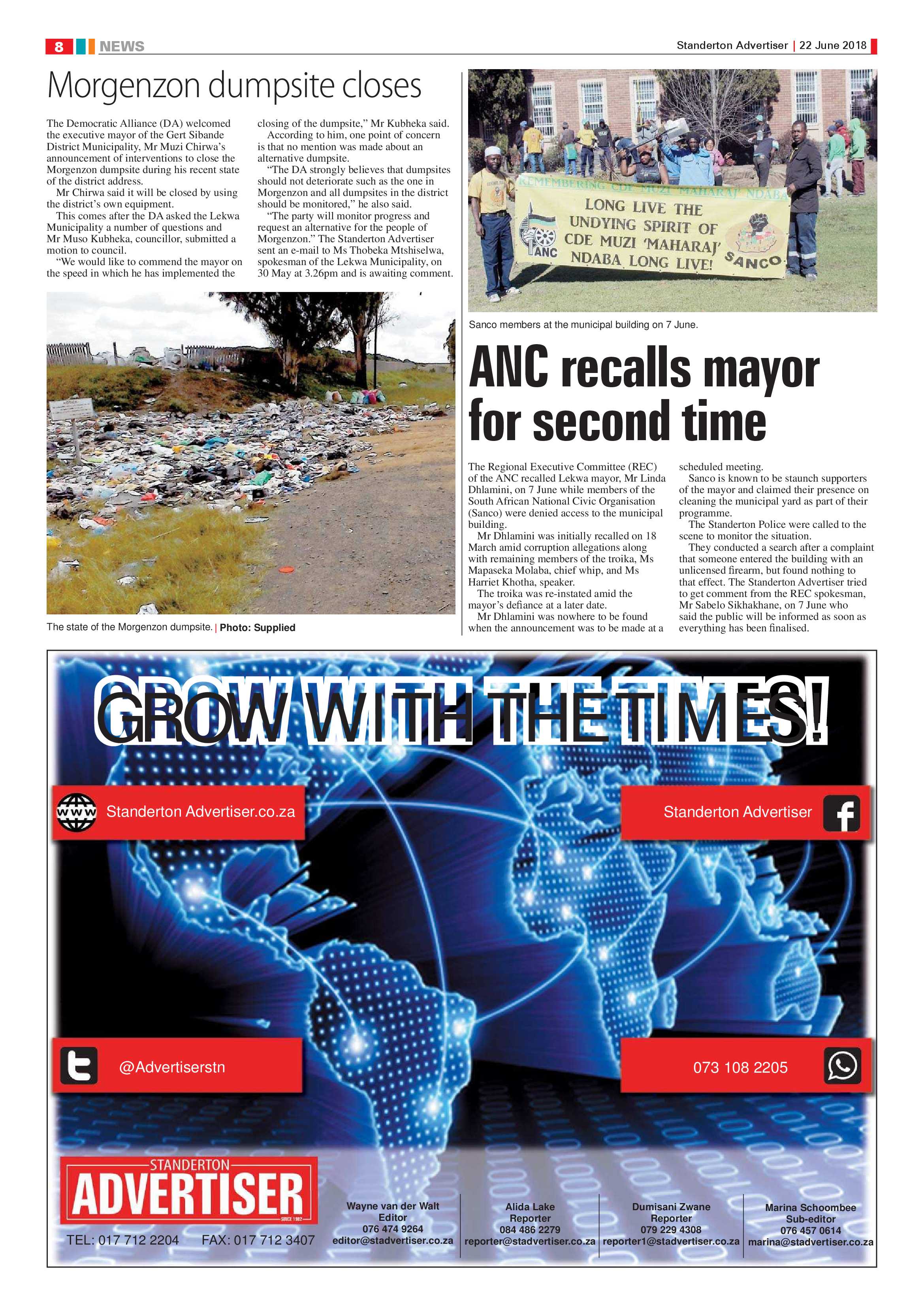 Standerton Advertiser 22 June 2018 page 8