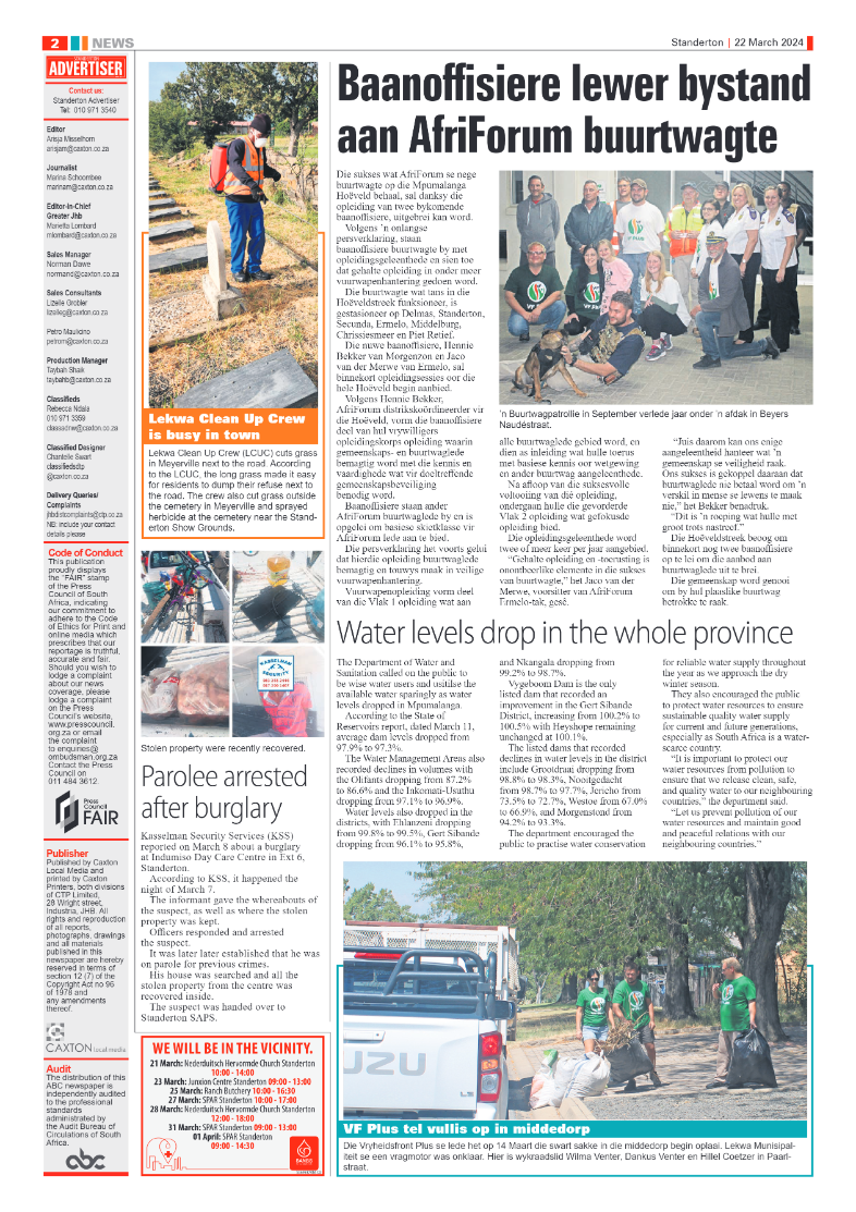 Standerton Advertiser 22 March 2024 page 2