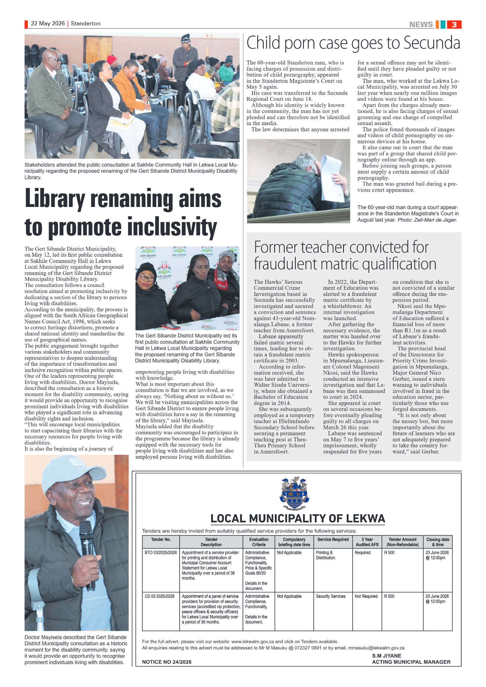 Standerton Advertiser 22 May 2026 page 3