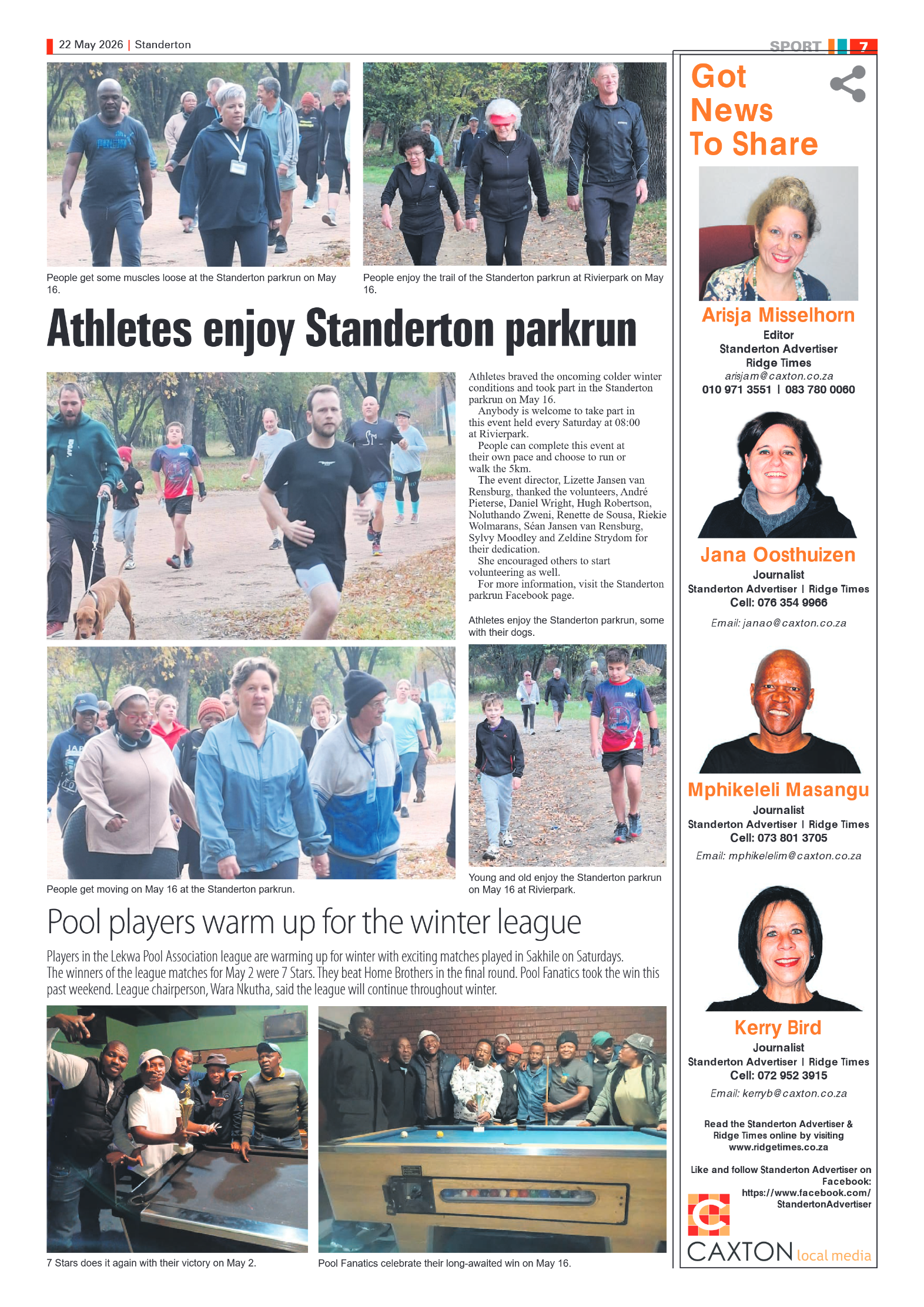 Standerton Advertiser 22 May 2026 page 7