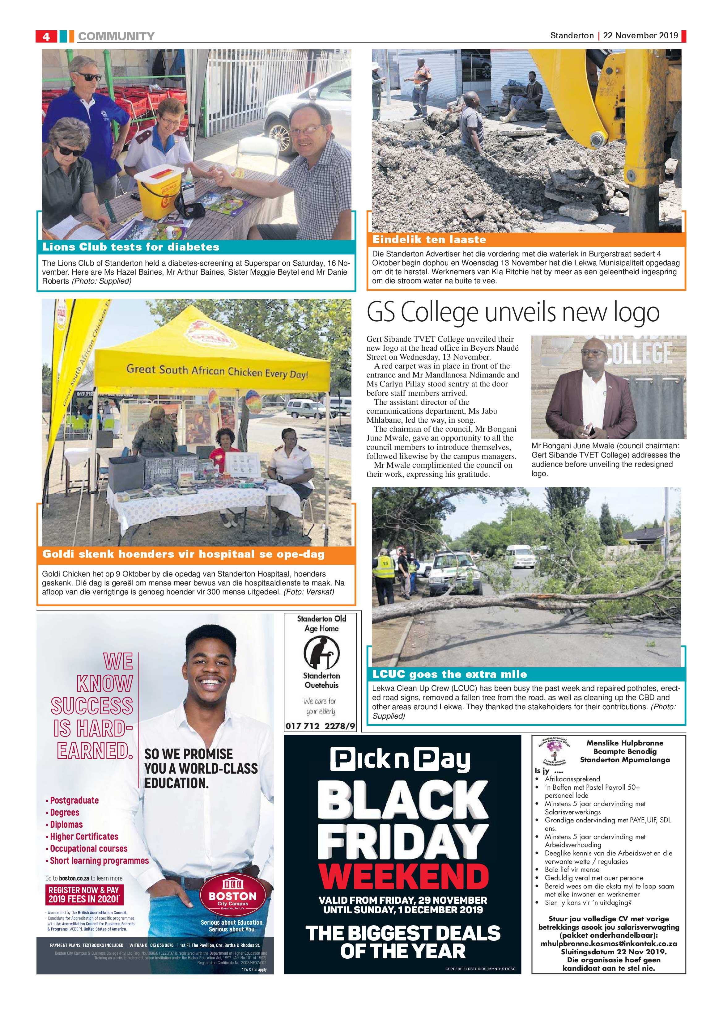 Standerton Advertiser 22 November 2019 page 4