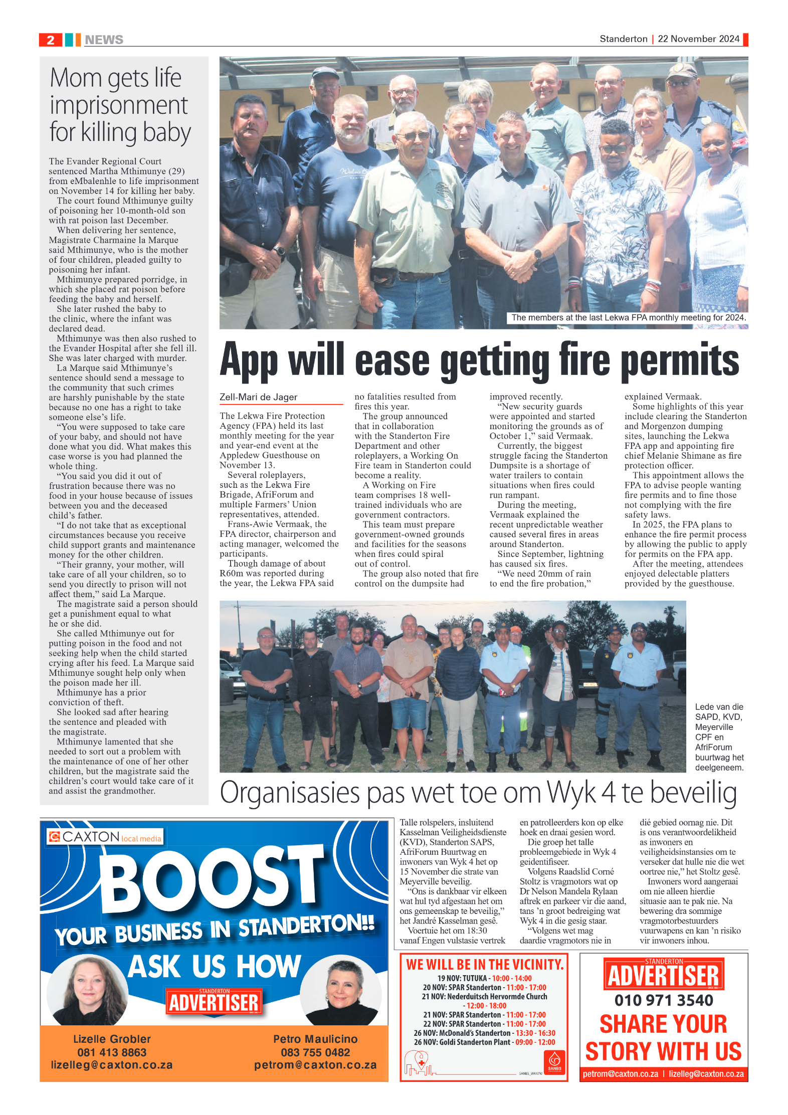 Standerton Advertiser 22 November 2024 page 2