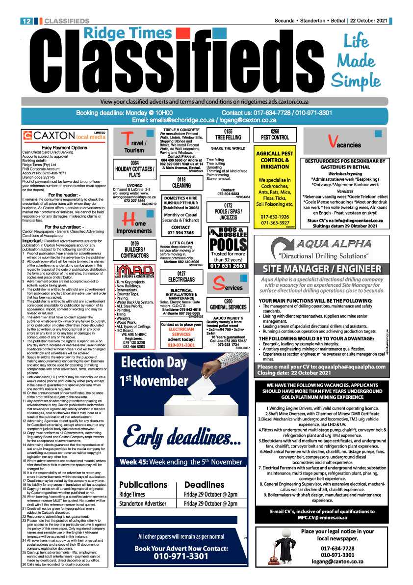 Standerton Advertiser 22 October 2021 page 12