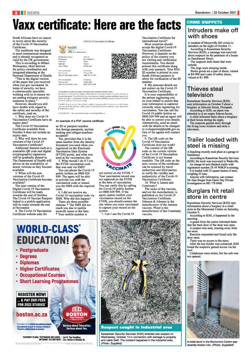 Standerton Advertiser 22 October 2021 page 2