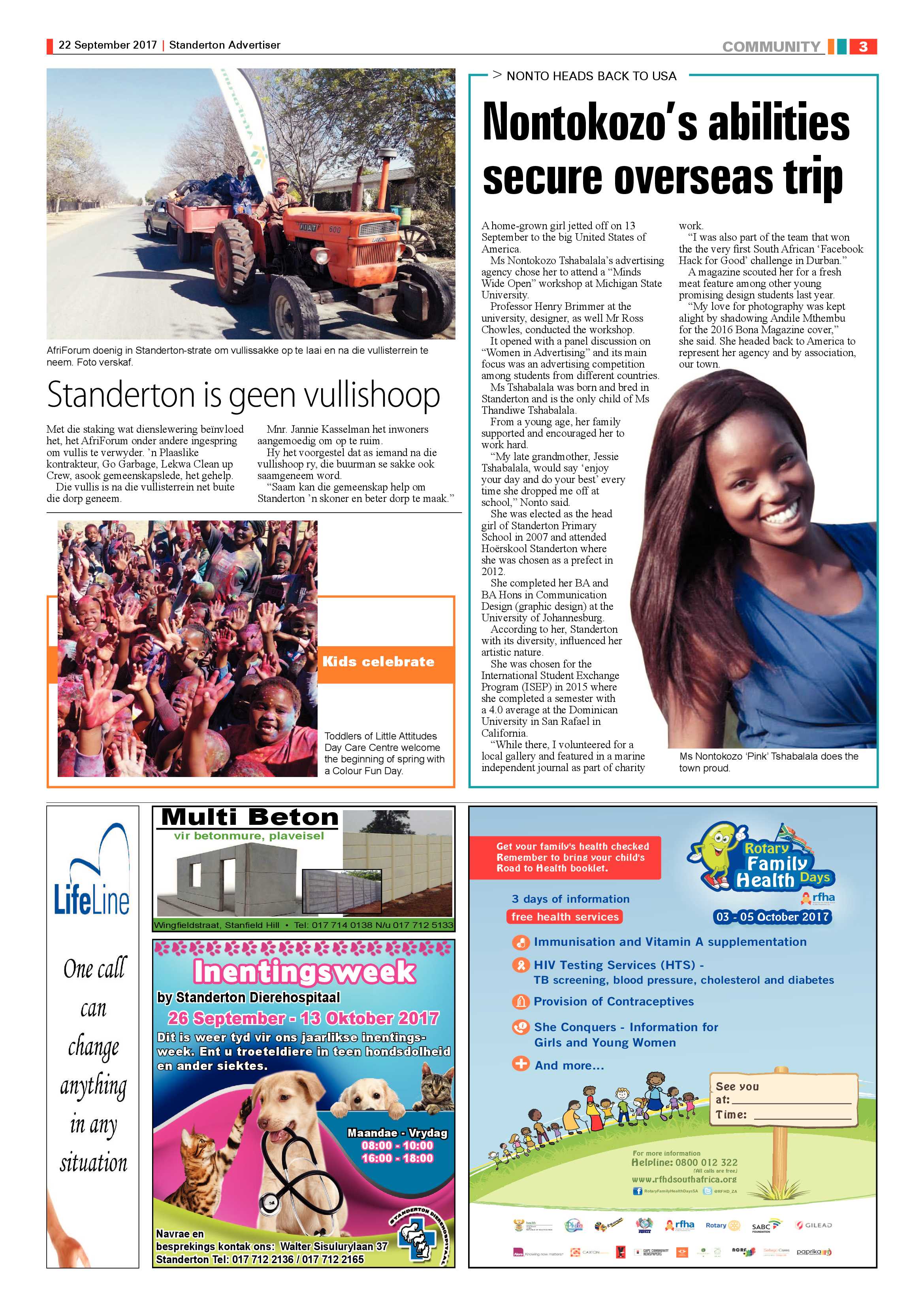 Standerton Advertiser 22 September 2017 page 3