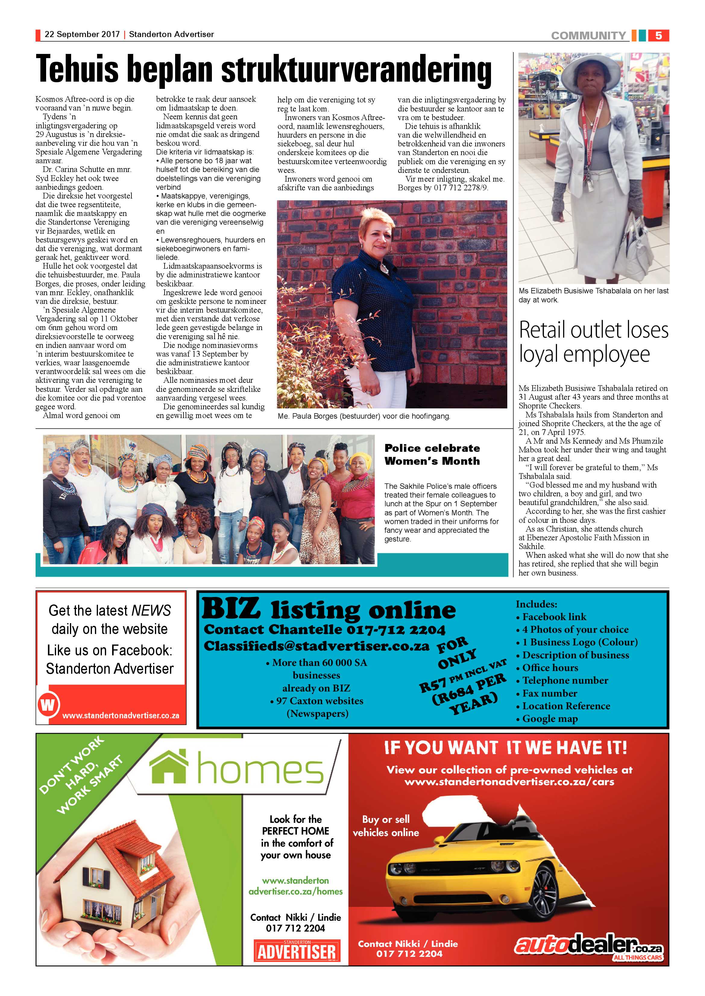 Standerton Advertiser 22 September 2017 page 5