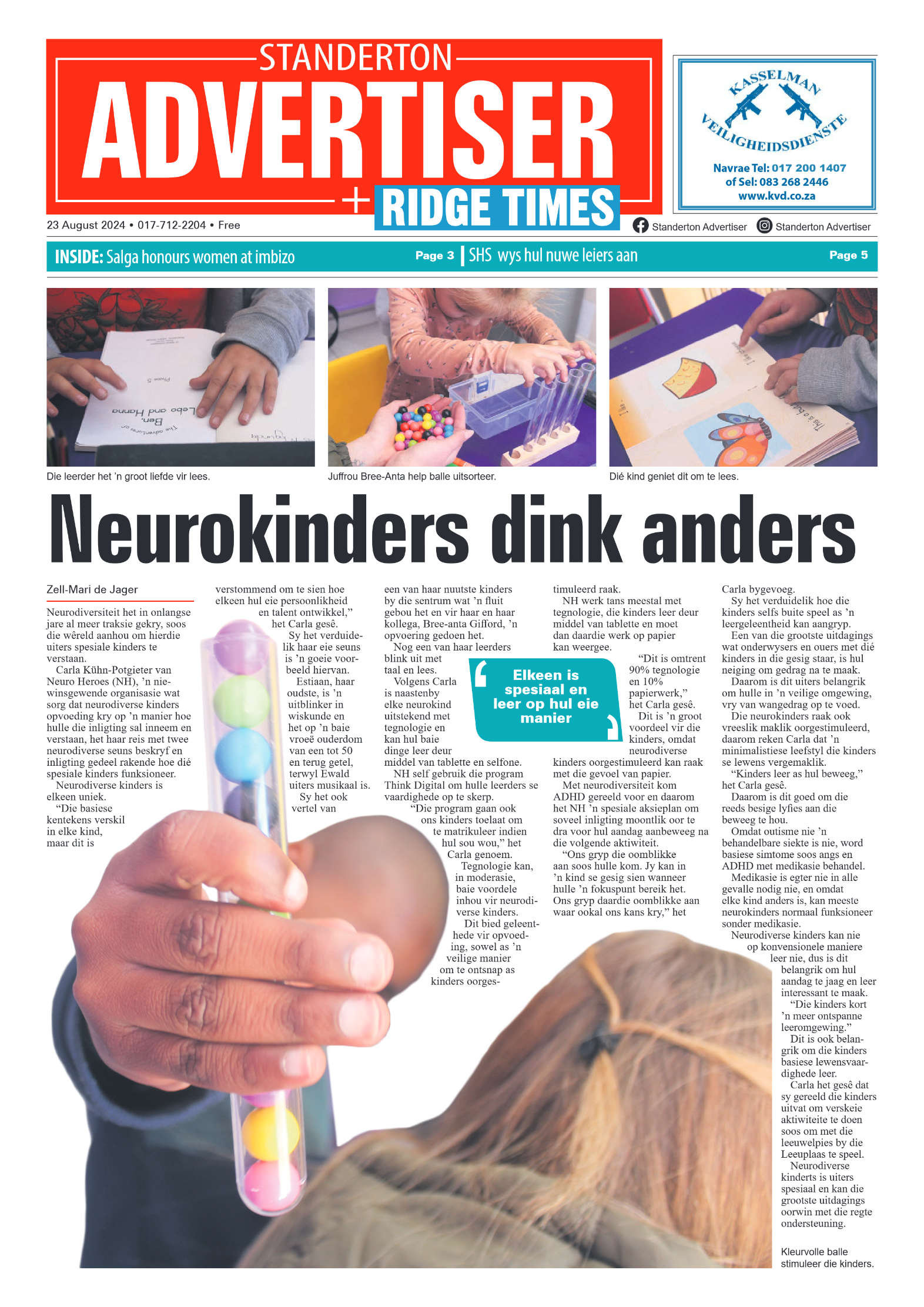 Standerton Advertiser 23 August 2024 page 1