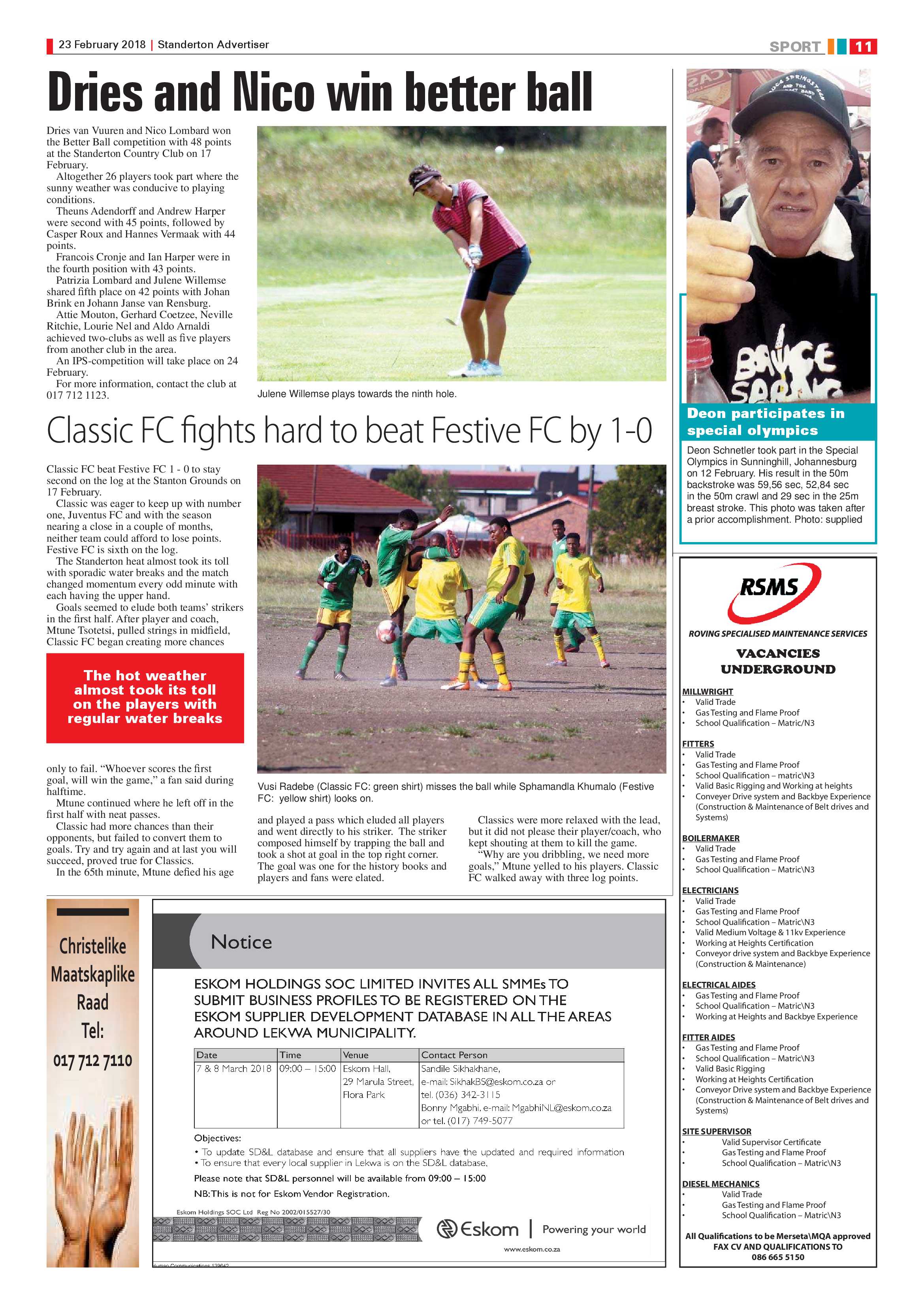 Standerton Advertiser 23 February 2018 page 11