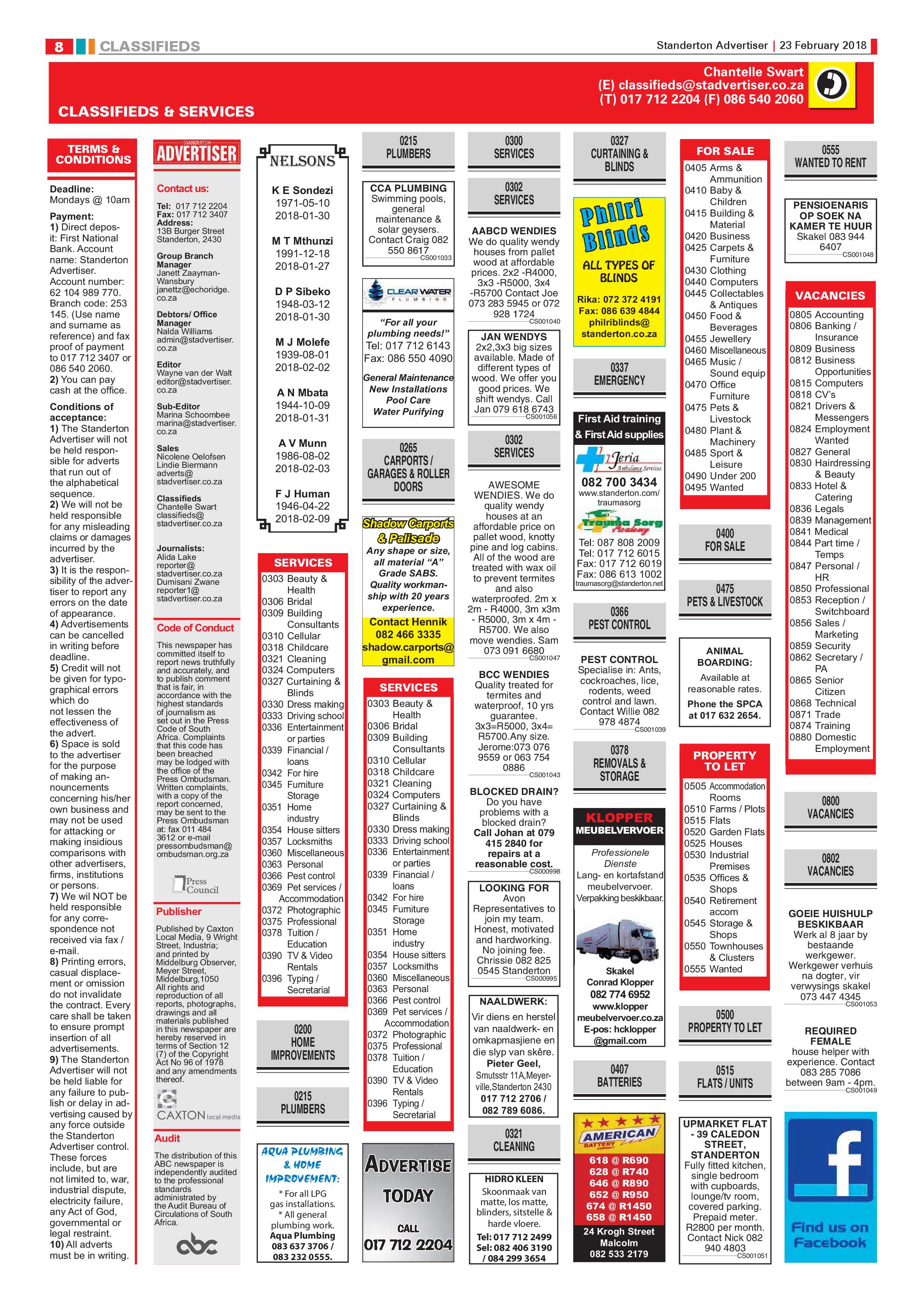 Standerton Advertiser 23 February 2018 page 8