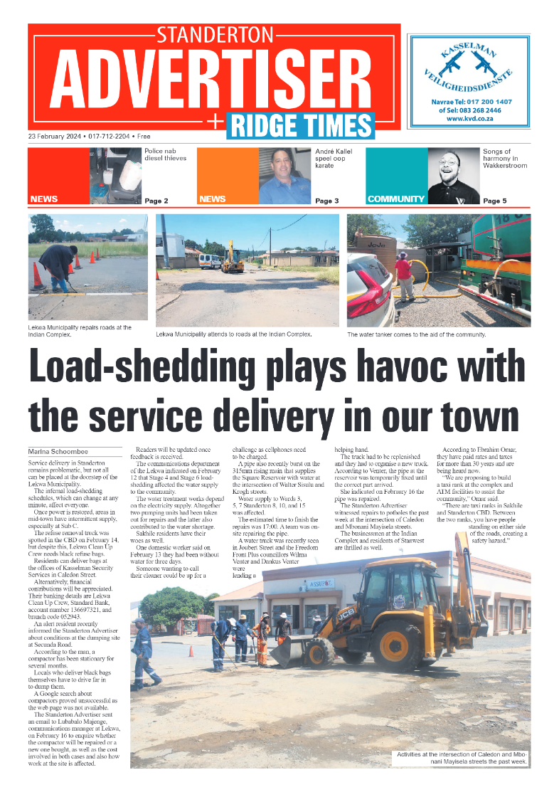 Standerton Advertiser 23 February 2024 page 1