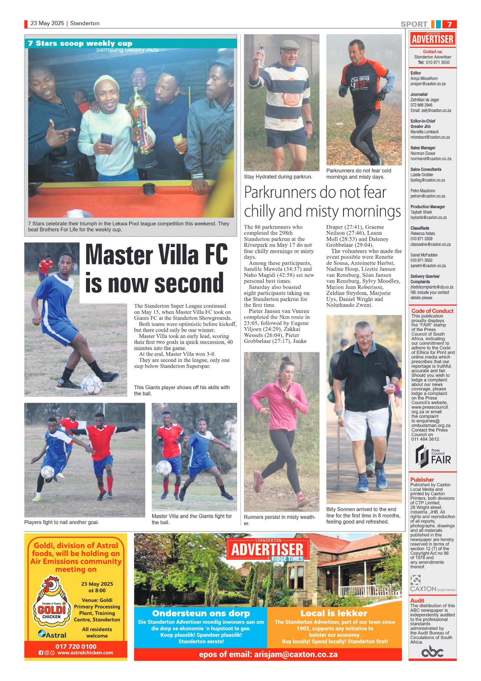 Standerton Advertiser 23 May 2025 page 7