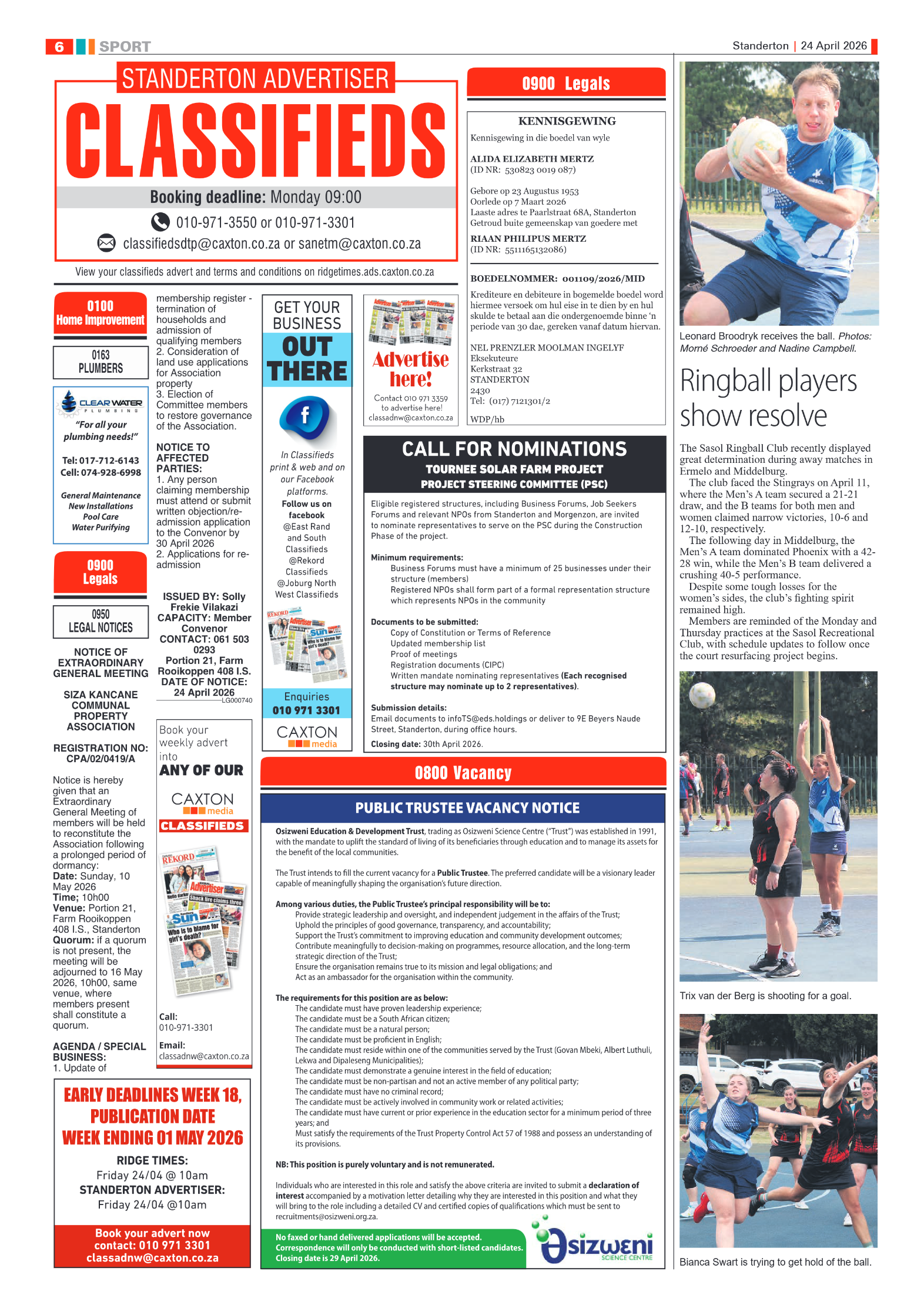 Standerton Advertiser 24 April 2026 page 6