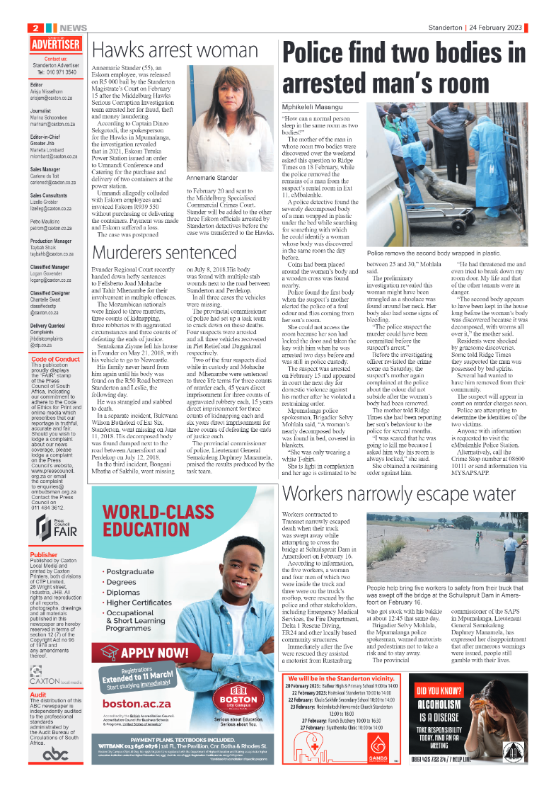 Standerton Advertiser 24 February 2023 page 2