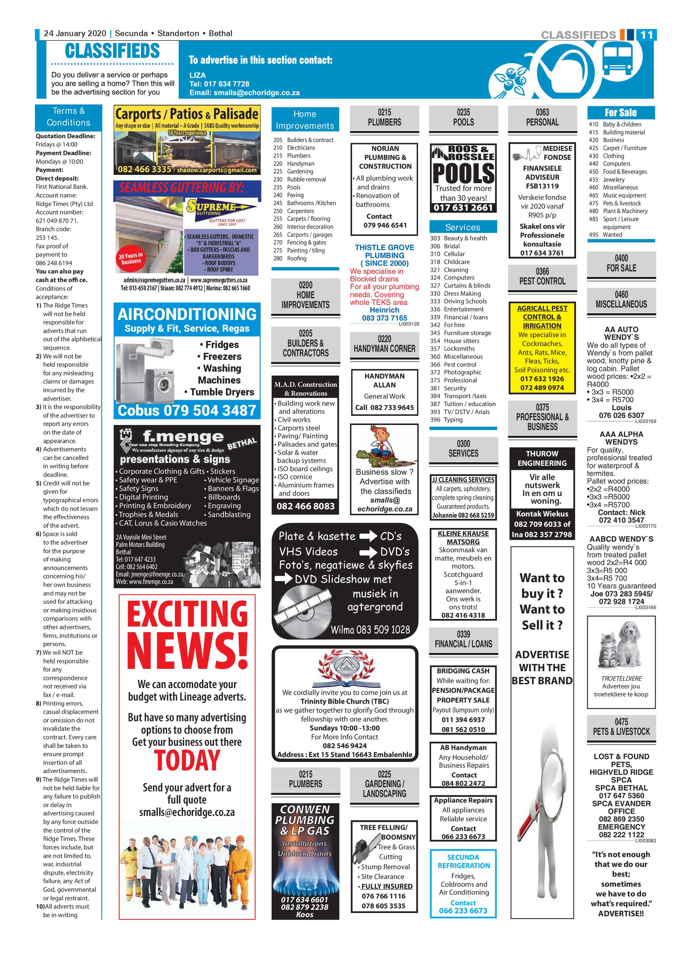 Standerton Advertiser 24 January 2020 page 11