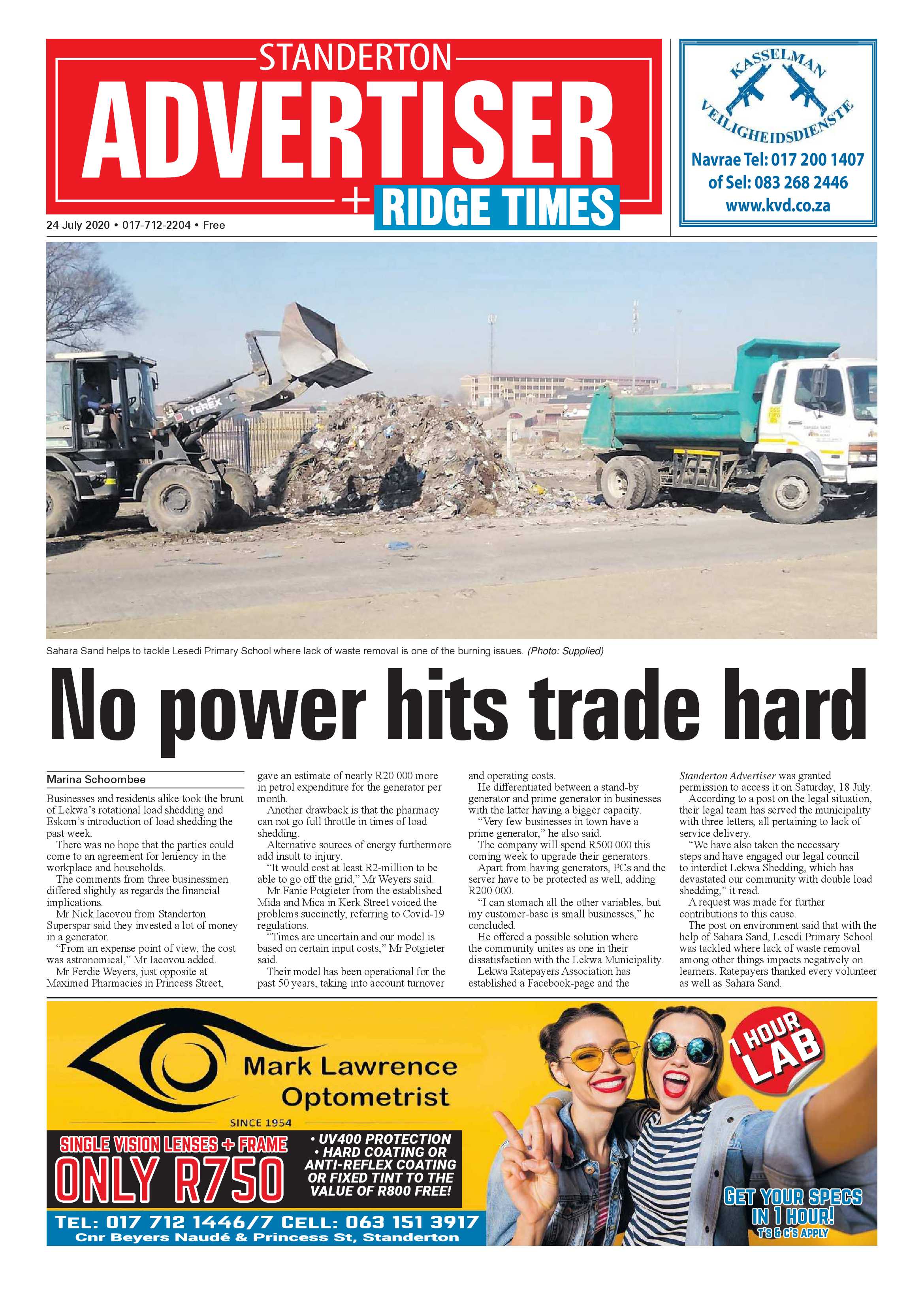 Standerton Advertiser 24 July 2020 page 1