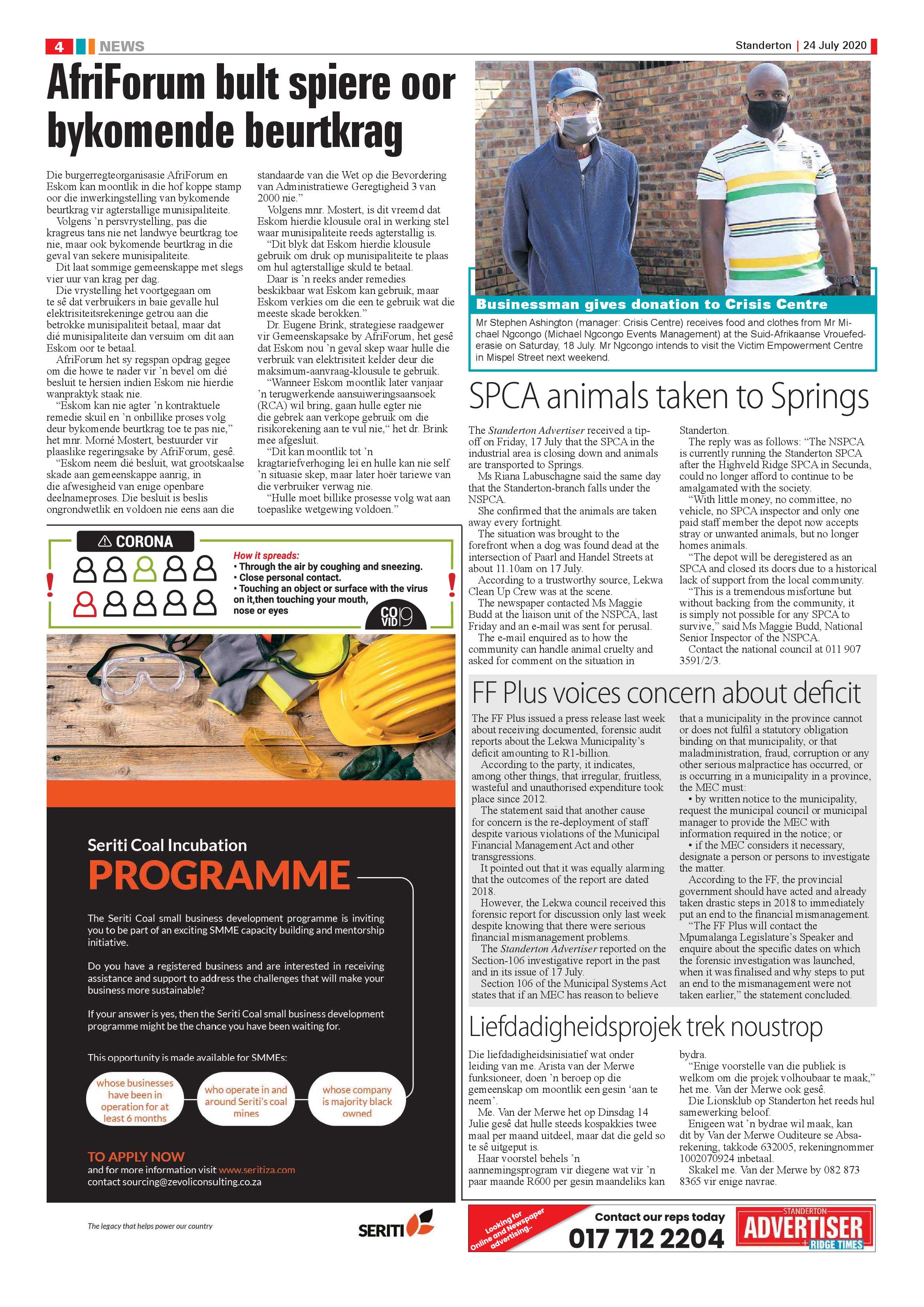 Standerton Advertiser 24 July 2020 page 4