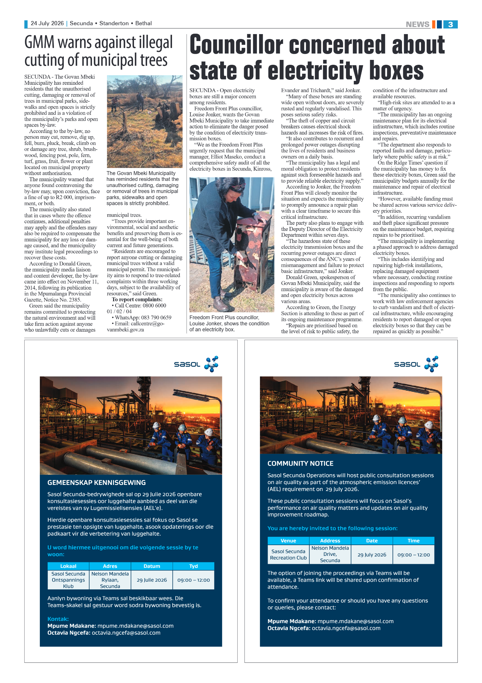 Standerton Advertiser 24 July 2026 page 3