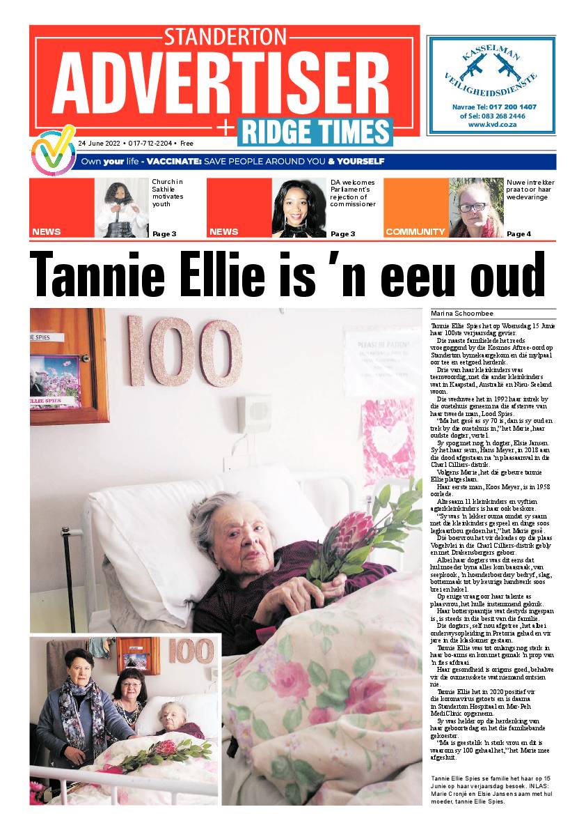 Standerton Advertiser 24 June 2022 page 1