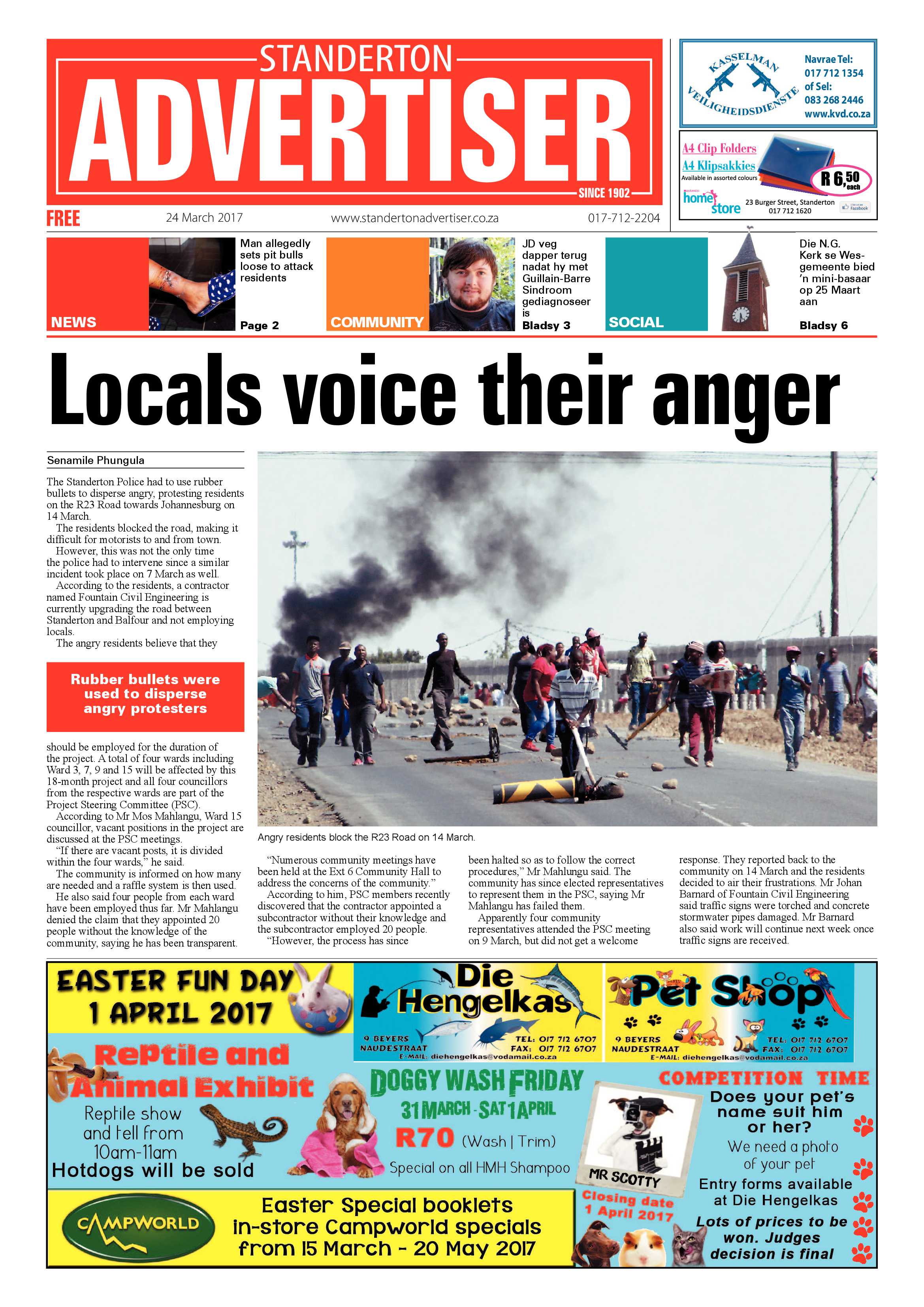 Standerton Advertiser 24 March 2017 page 1